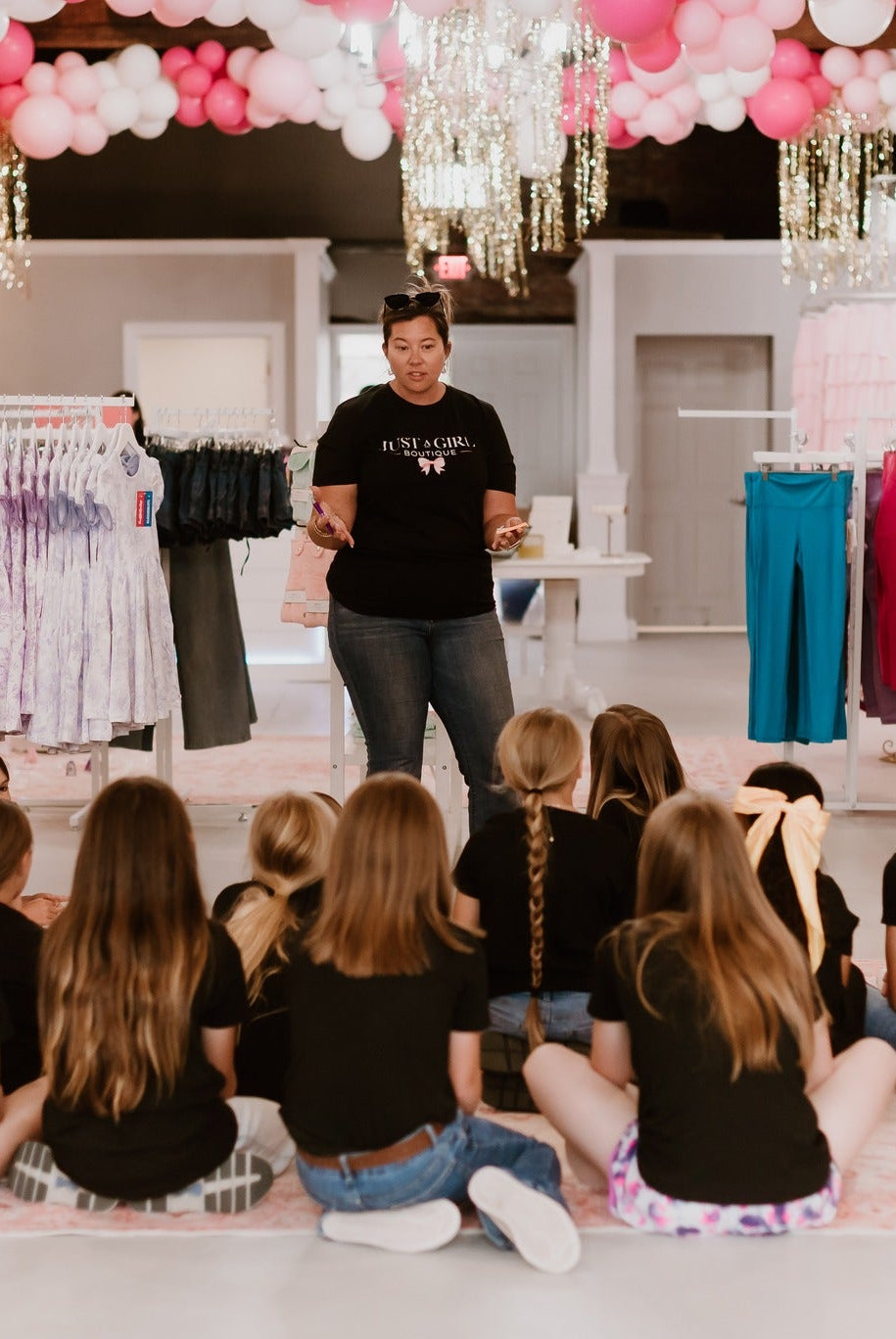 Just A Girl - Merch Tee-JAG Graphic Tops-Dear Me Southern Boutique, located in DeRidder, Louisiana