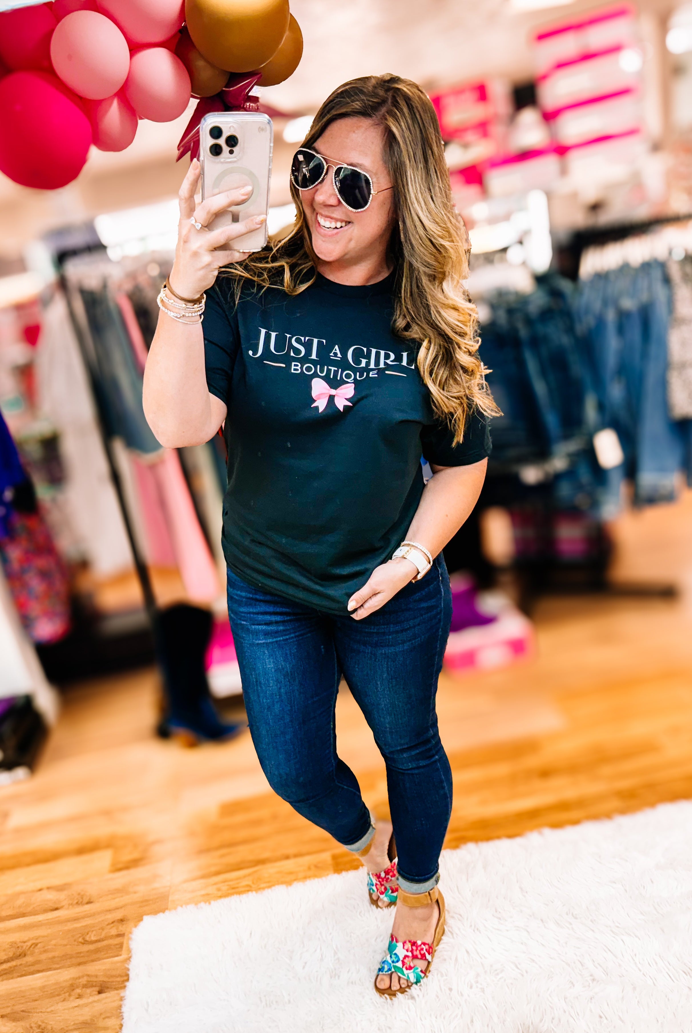 Just A Girl - Merch Tee-JAG Graphic Tops-Dear Me Southern Boutique, located in DeRidder, Louisiana