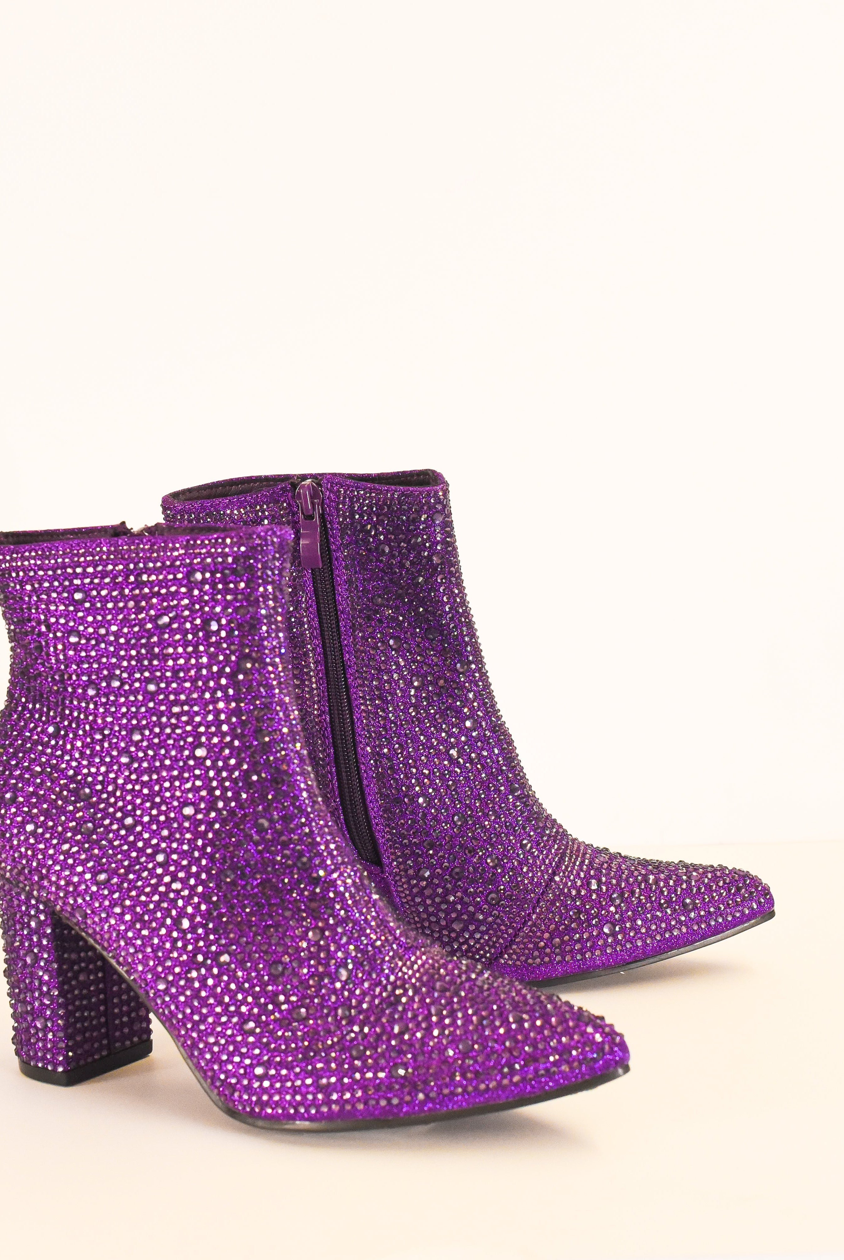 Kady Rhinestone Booties- Purple - final sale-Boots-Dear Me Southern Boutique, located in DeRidder, Louisiana