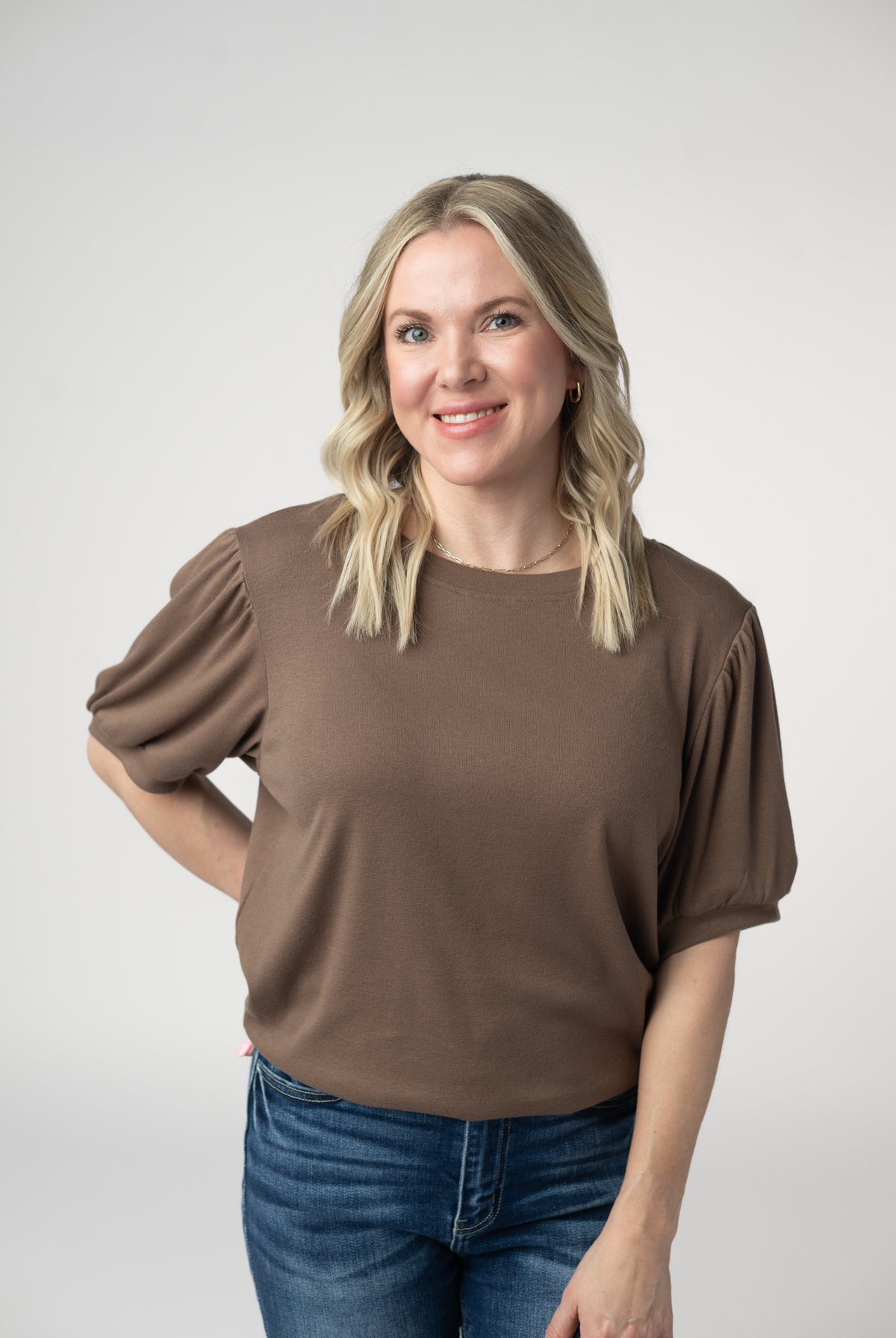 Katie Cozy Top - Mocha-Tops-Dear Me Southern Boutique, located in DeRidder, Louisiana