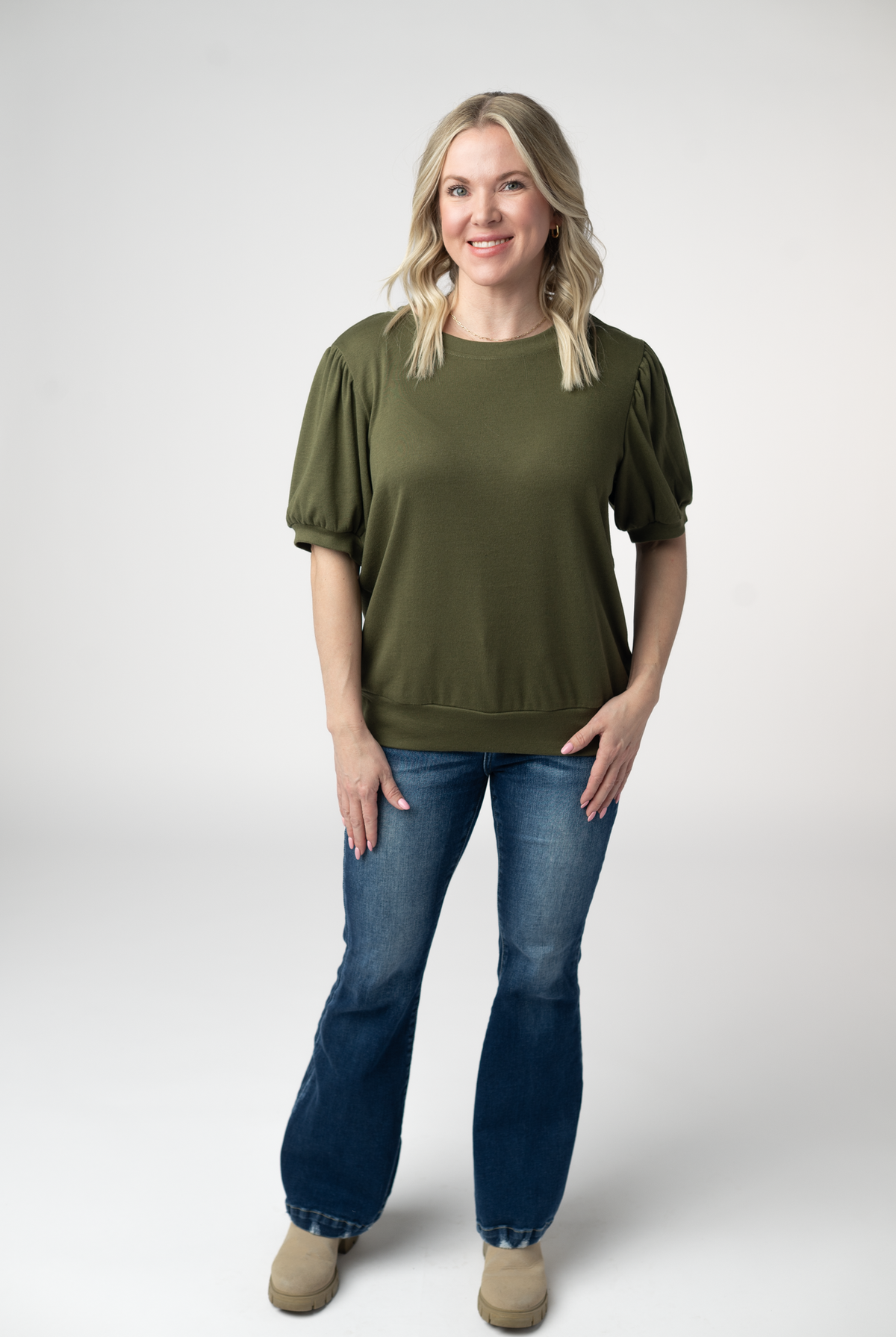 Katie Cozy Top - Olive-Tops-Dear Me Southern Boutique, located in DeRidder, Louisiana