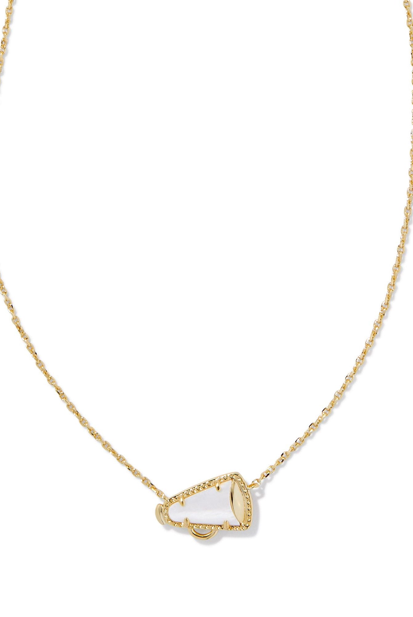 Kenda Scott CHEER SHORT PENDANT NECKLACE GOLD WHITE MOTHER OF PEARL-Jewelry-Dear Me Southern Boutique, located in DeRidder, Louisiana