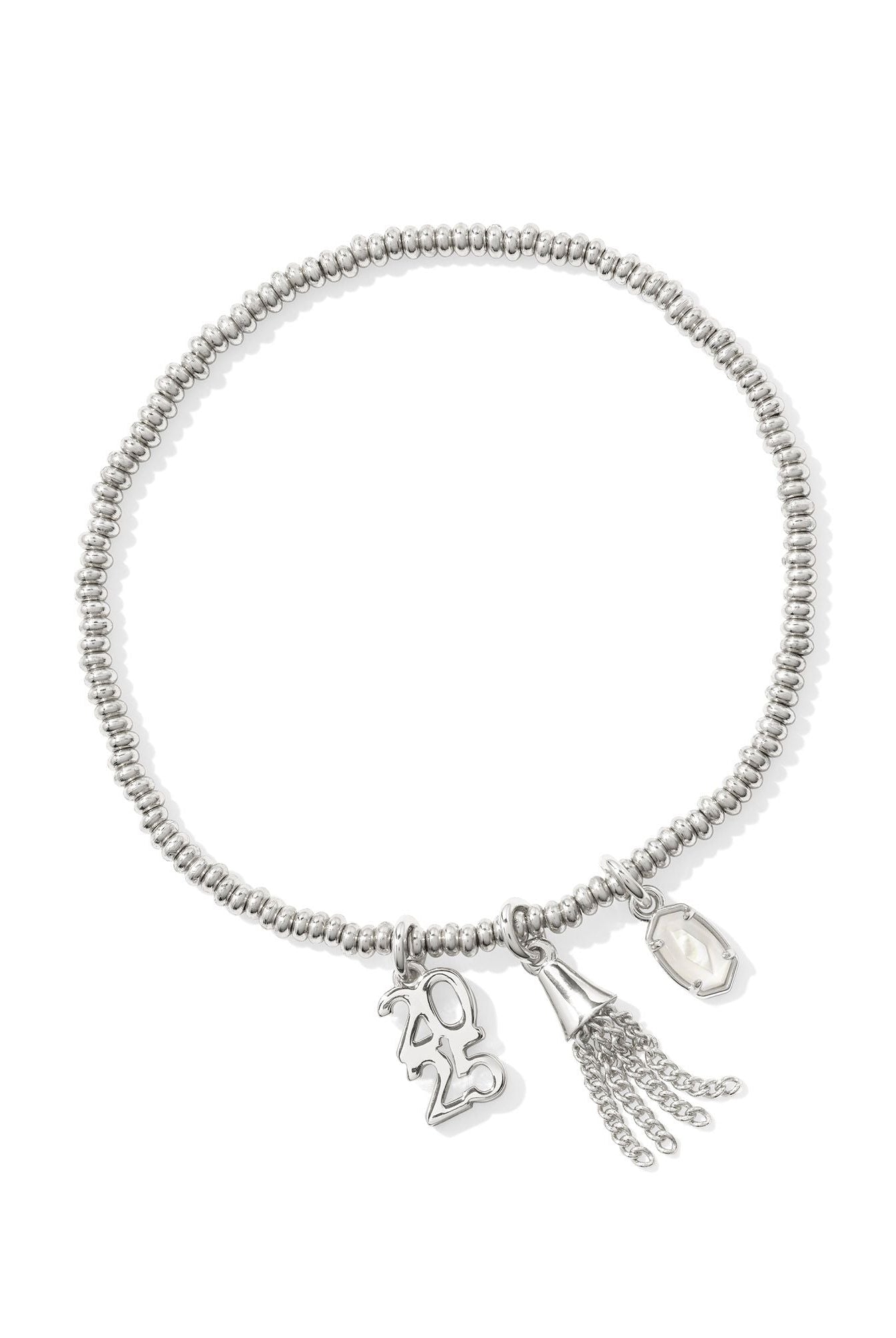Kendra Scott 2025 GRADUATION STRETCH BRACELET - SILVER-Jewelry-Dear Me Southern Boutique, located in DeRidder, Louisiana