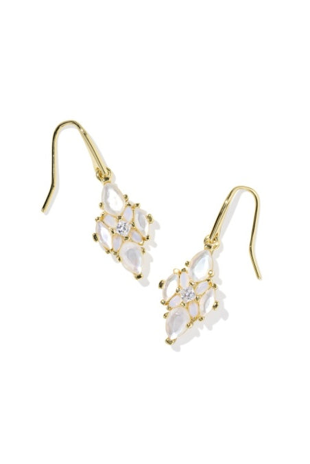 Kendra Scott Abbie Crystal Drop Neutral Mix Earrings-Gold-Jewelry-Dear Me Southern Boutique, located in DeRidder, Louisiana