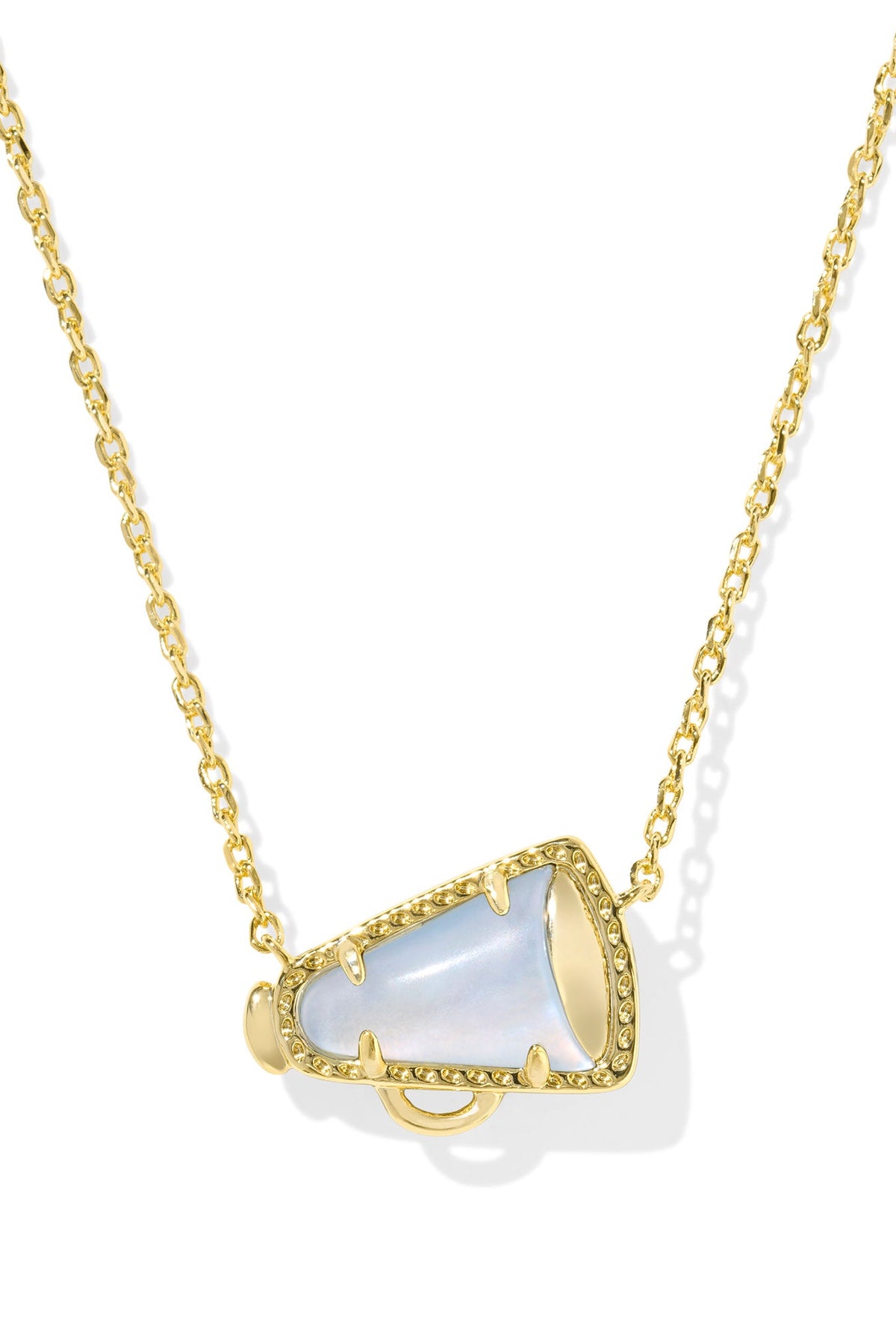 Kendra Scott Cheer Gold Short Pendant Necklace in Periwinkle Illusion-Game Day-Dear Me Southern Boutique, located in DeRidder, Louisiana