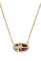 Kendra Scott Elisa- Christmas Bow Pendant Necklace- Burgundy-Jewelry-Dear Me Southern Boutique, located in DeRidder, Louisiana