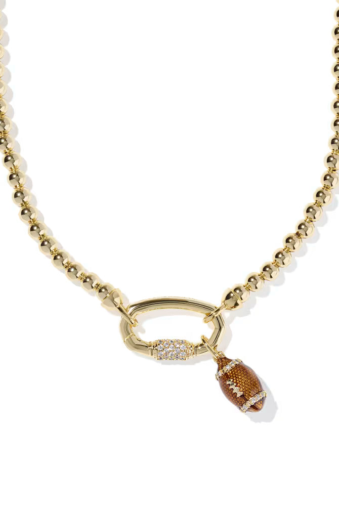 Kendra Scott Football Metal Strand Necklace - Gold-Game Day-Dear Me Southern Boutique, located in DeRidder, Louisiana