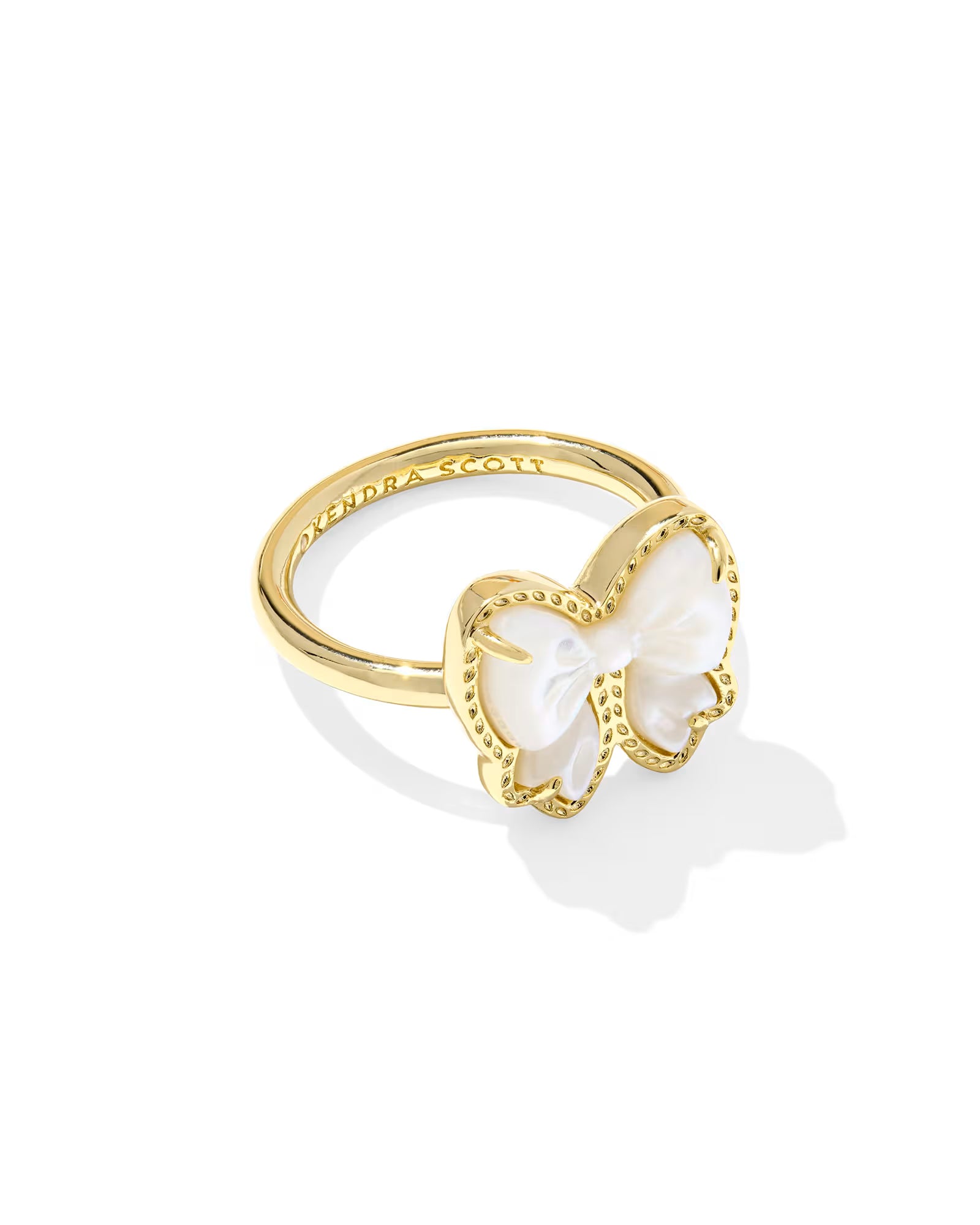 Kendra Scott Haley Ivory Bow Band Ring - Gold-Jewelry-Dear Me Southern Boutique, located in DeRidder, Louisiana