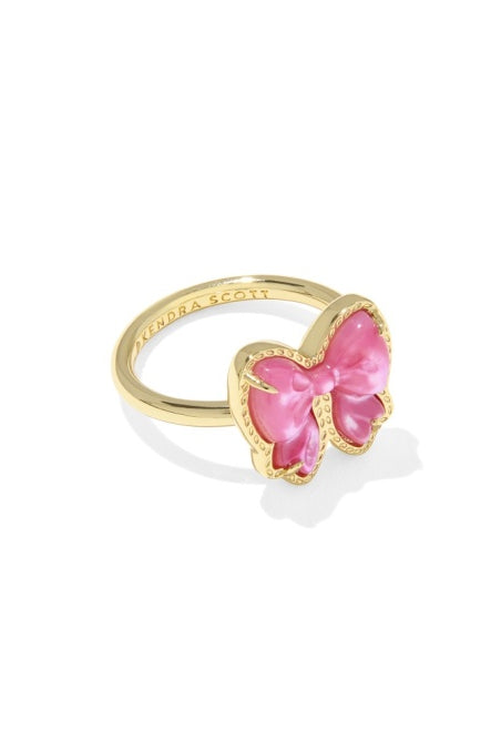 Kendra Scott Haley Rose Violet Bow Band Ring - Gold-Jewelry - Rings-Dear Me Southern Boutique, located in DeRidder, Louisiana