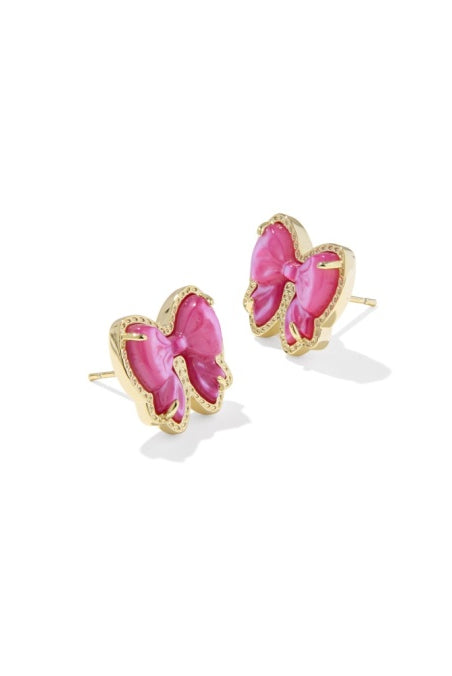 Kendra Scott Haley Rose Violet Bow Stud Earrings-Gold-Jewelry-Dear Me Southern Boutique, located in DeRidder, Louisiana