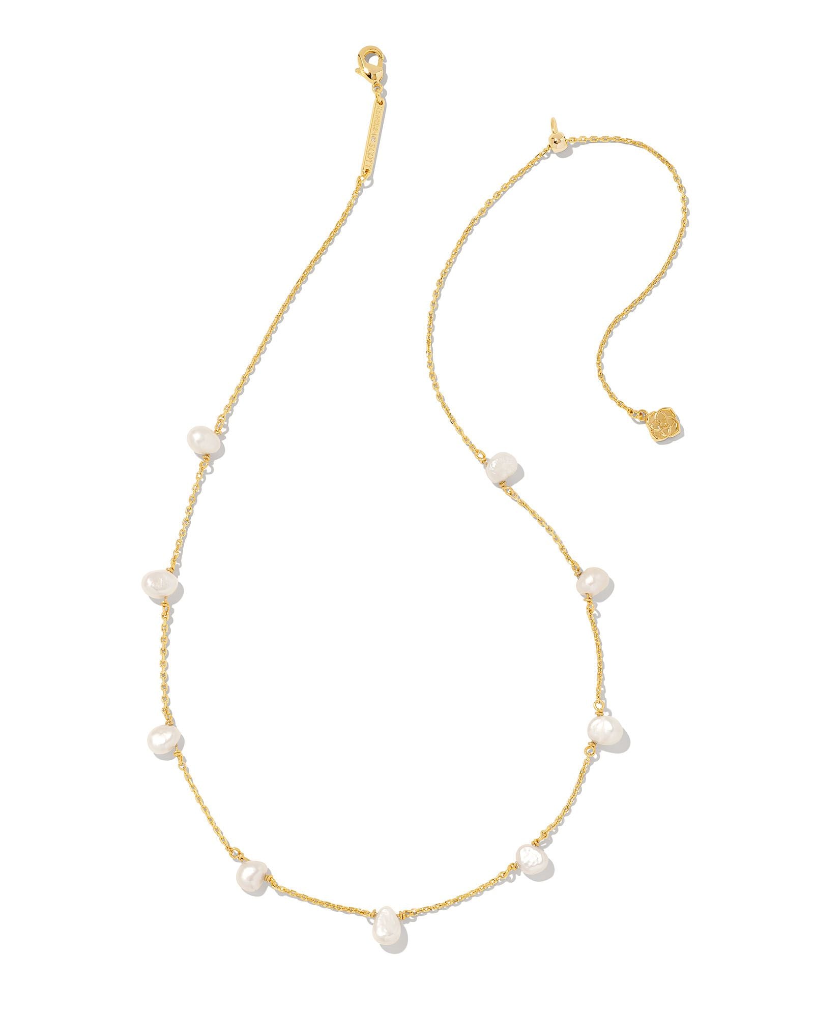 Kendra Scott LEIGHTON PEARL STRAND NECKLACE GOLD WHITE PEARL-Jewelry-Dear Me Southern Boutique, located in DeRidder, Louisiana