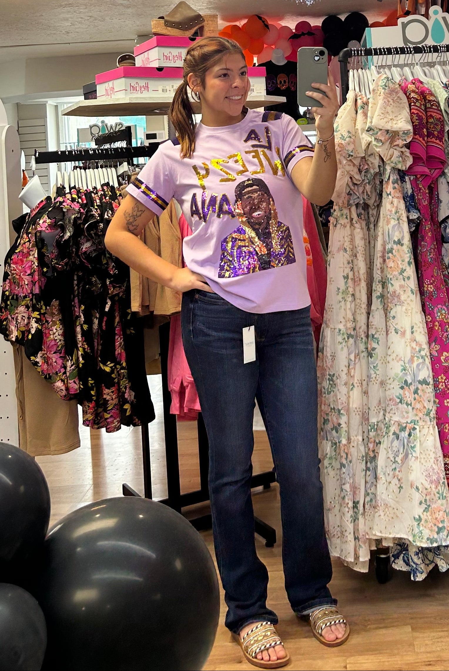LA-Weezy-Ana Tigers Sequin Tee-Dear Me Southern Boutique, located in DeRidder, Louisiana