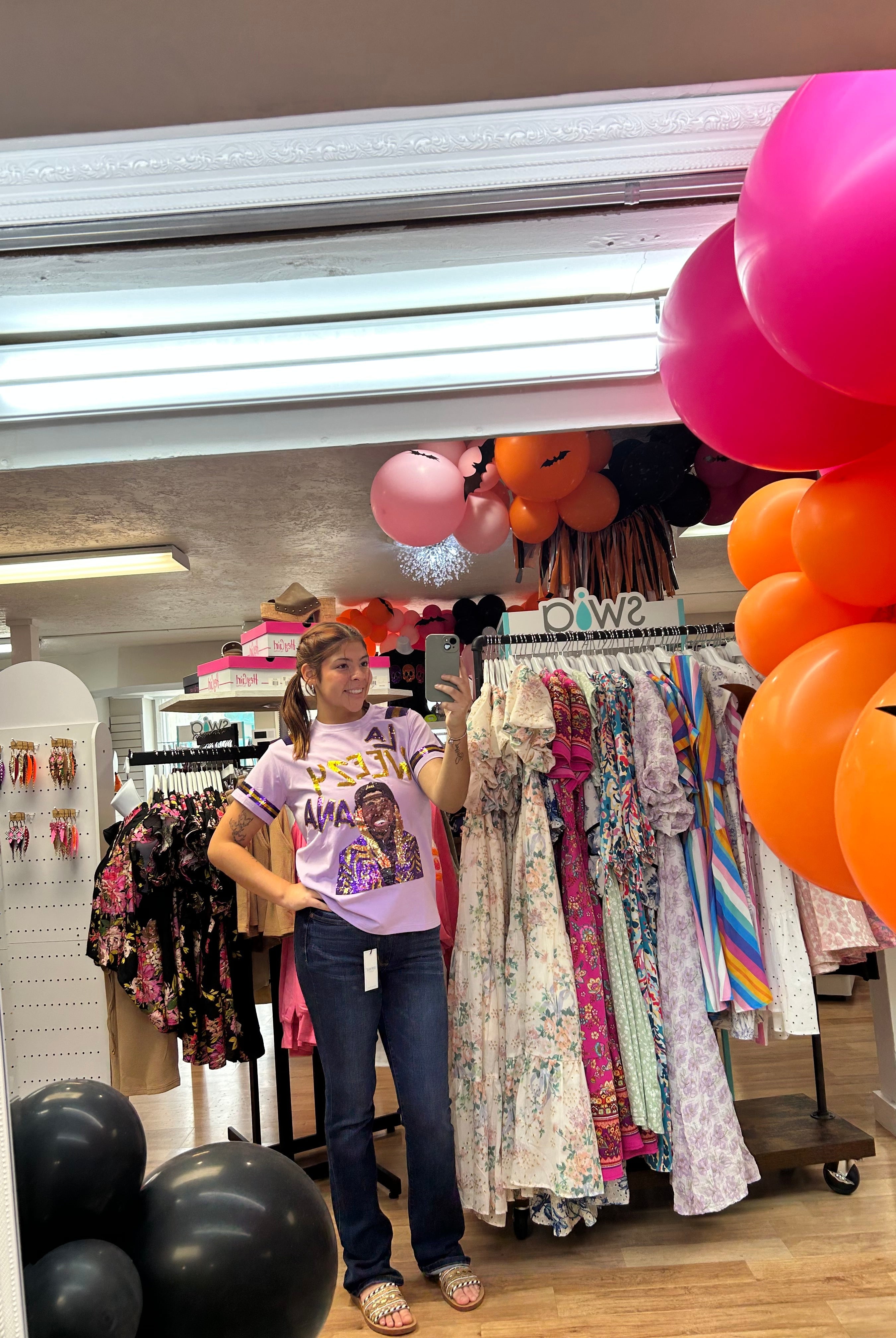 LA-Weezy-Ana Tigers Sequin Tee-Dear Me Southern Boutique, located in DeRidder, Louisiana