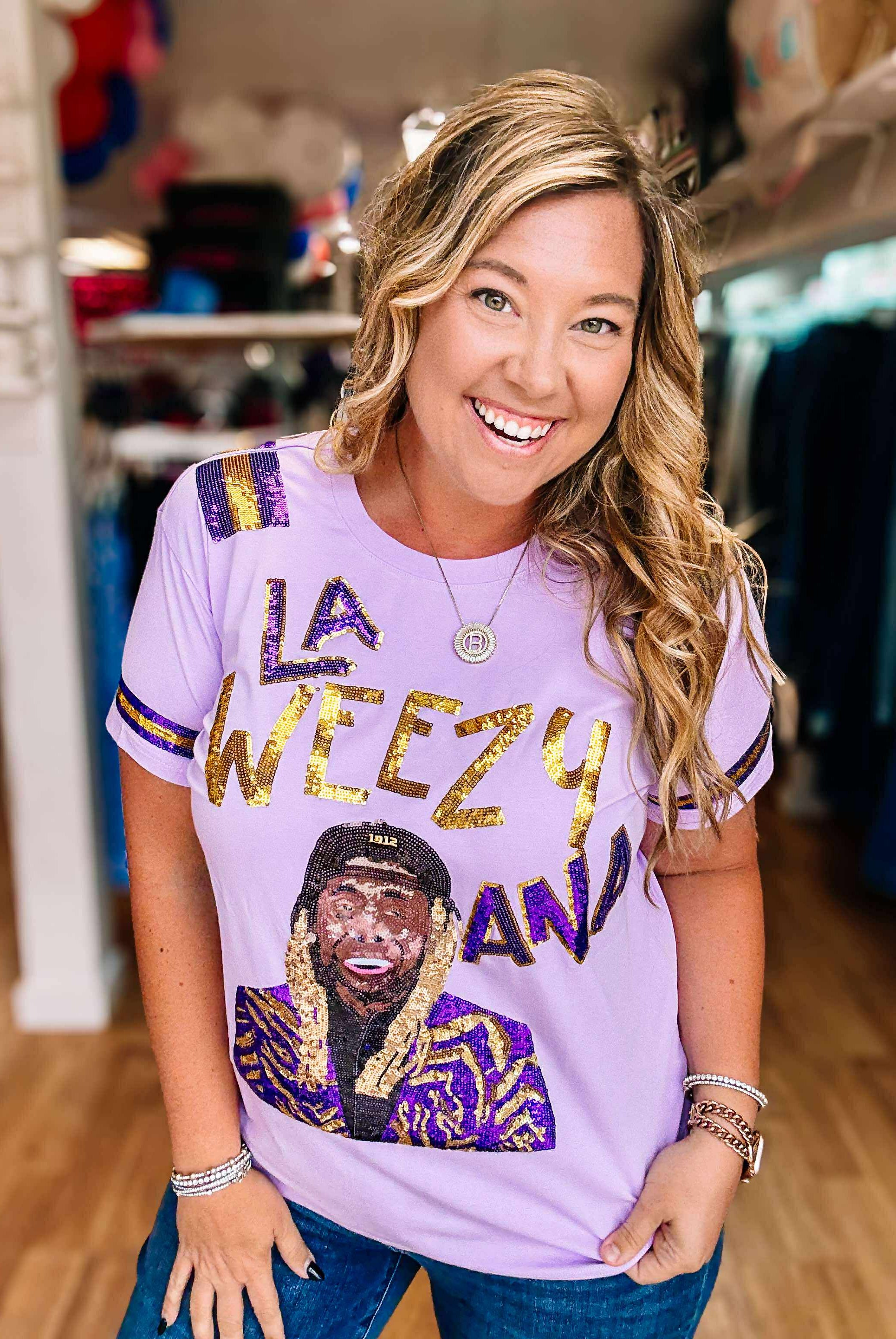 LA-Weezy-Ana Tigers Sequin Tee-Dear Me Southern Boutique, located in DeRidder, Louisiana