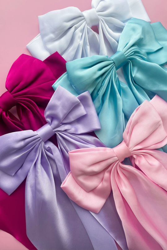 LOT #204 - LULU MAC Satin Coquette Bow Hair Barrette-JAG Hair Accessories-Dear Me Southern Boutique, located in DeRidder, Louisiana