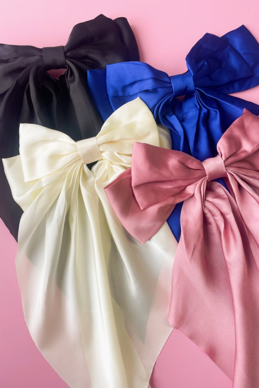 LOT #204 - LULU MAC Satin Coquette Bow Hair Barrette-JAG Hair Accessories-Dear Me Southern Boutique, located in DeRidder, Louisiana
