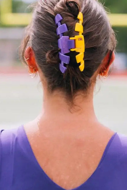 LSU Large Hair Clip-Hair Clips-Dear Me Southern Boutique, located in DeRidder, Louisiana