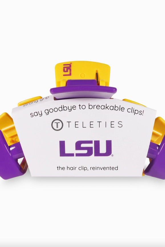 LSU Large Hair Clip-Hair Clips-Dear Me Southern Boutique, located in DeRidder, Louisiana