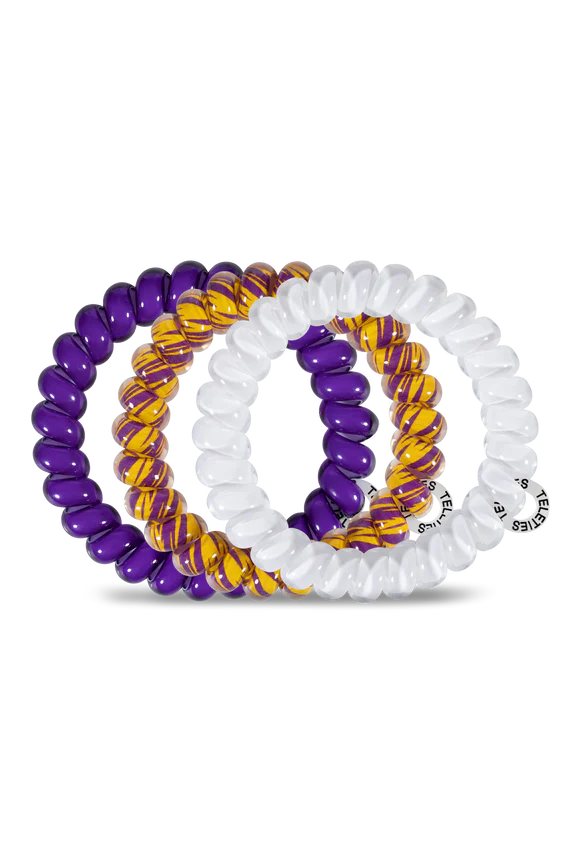 LSU Large Teleties-Large Hair Ties-Dear Me Southern Boutique, located in DeRidder, Louisiana