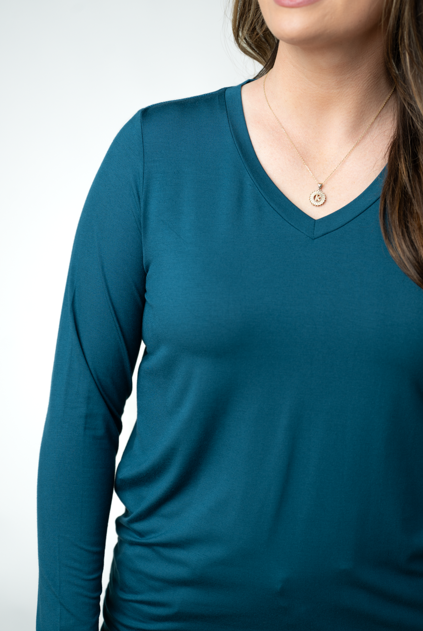 Larissa Long Sleeve - Teal-Tops-Dear Me Southern Boutique, located in DeRidder, Louisiana