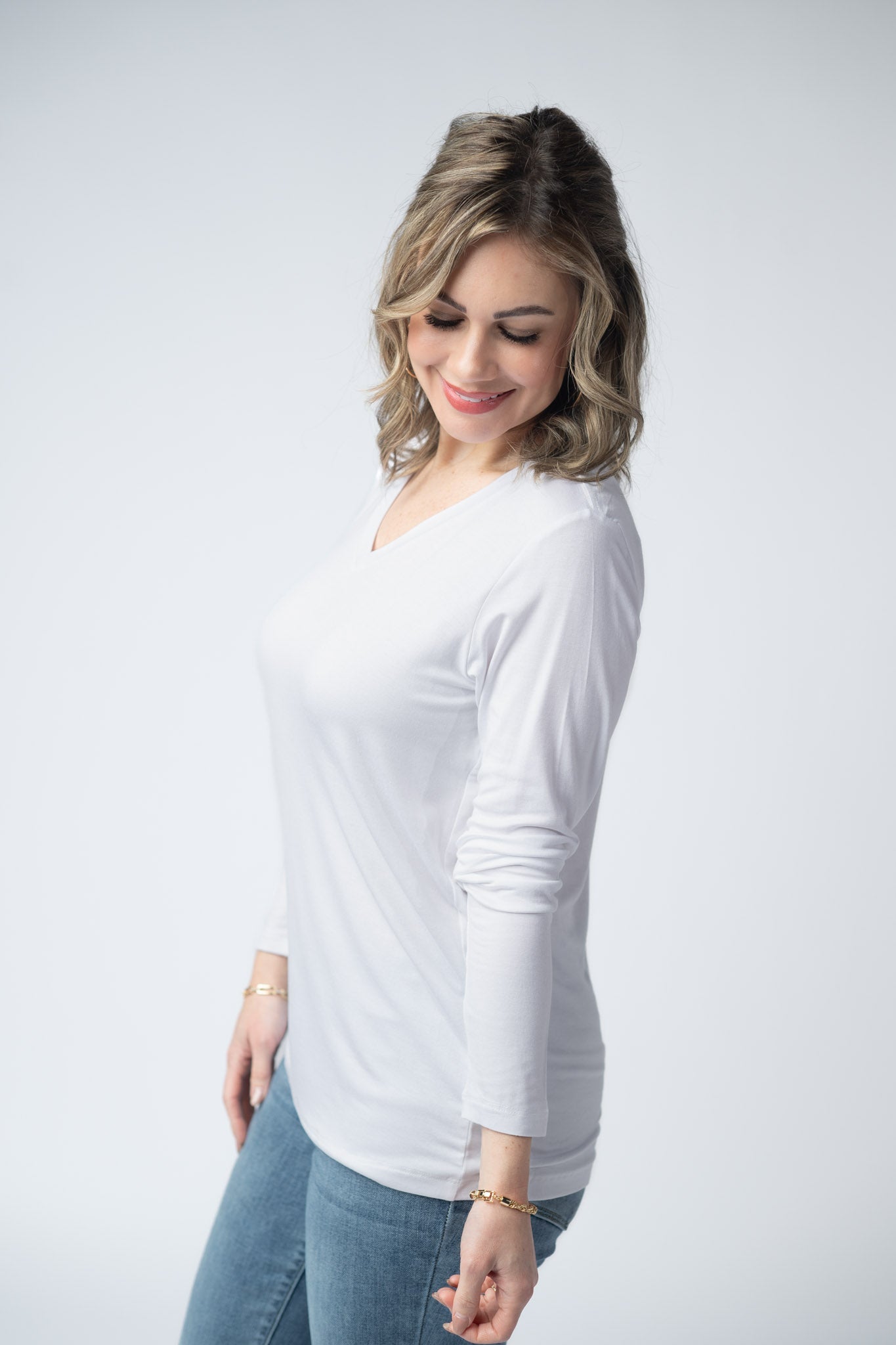 Larissa Long Sleeve - White-Tops-Dear Me Southern Boutique, located in DeRidder, Louisiana