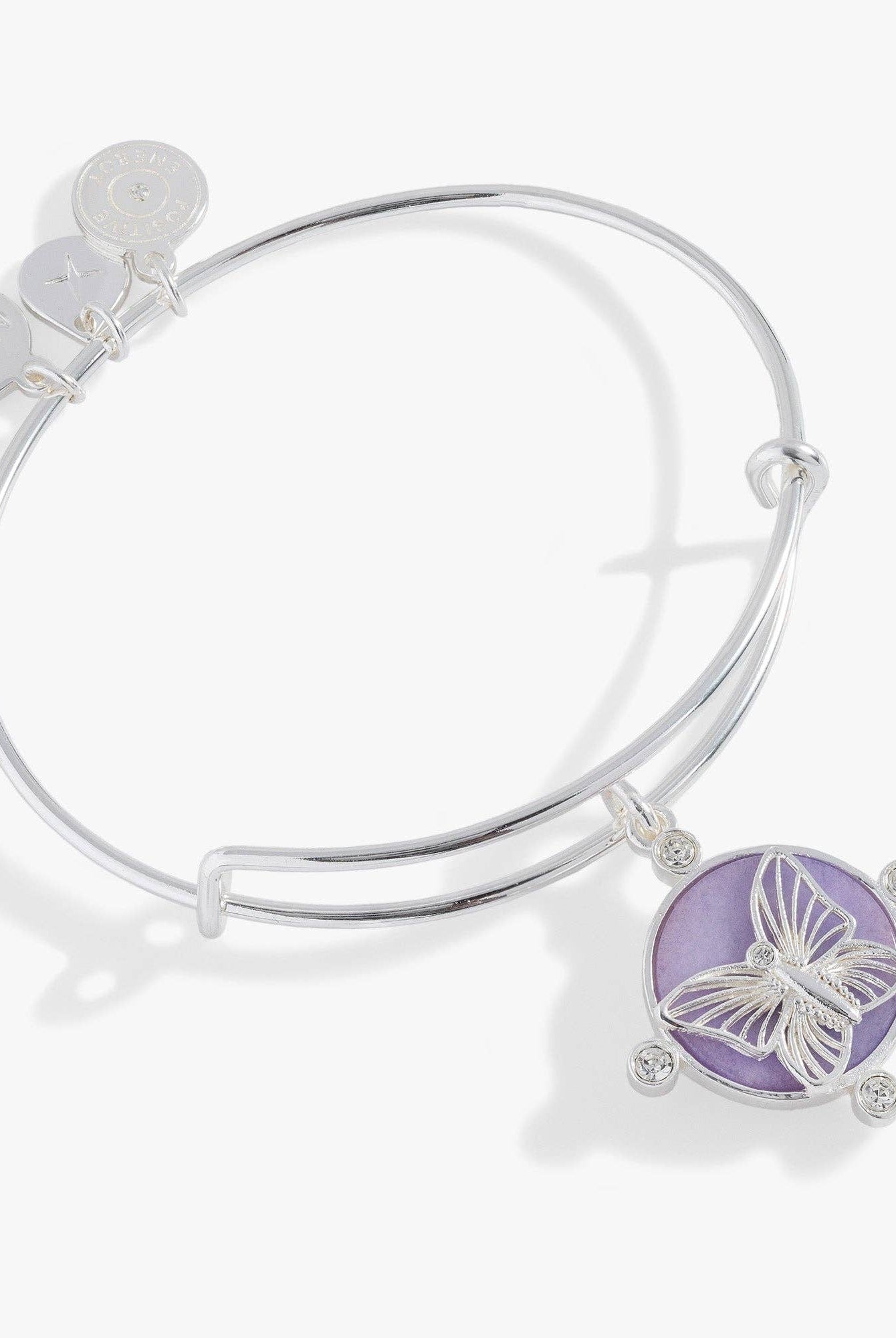 Lavender Butterfly Charm Bangle-Bracelets-Dear Me Southern Boutique, located in DeRidder, Louisiana