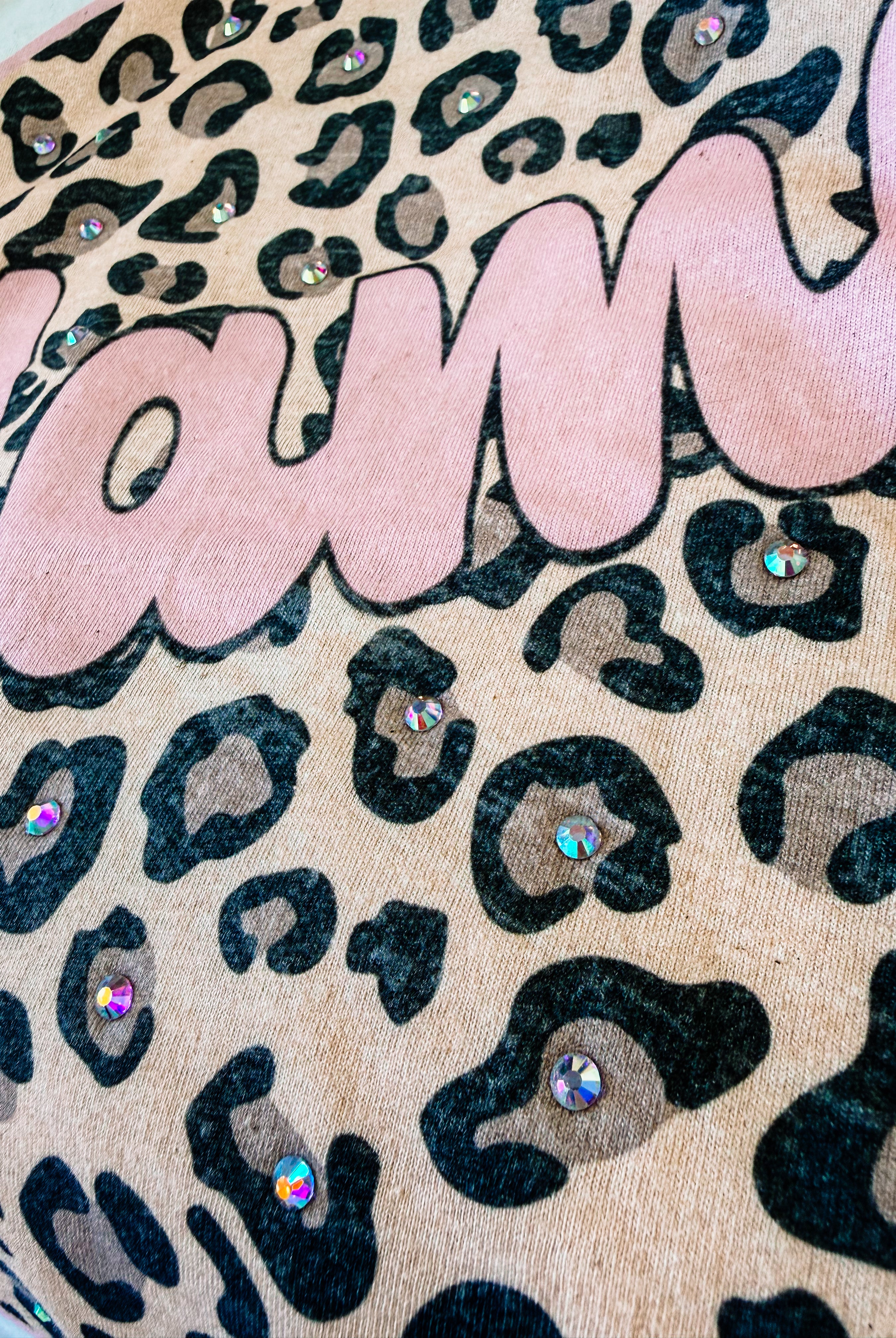 Leopard Love Mama Bougie Rhinestone Tee-Dear Me Southern Boutique, located in DeRidder, Louisiana