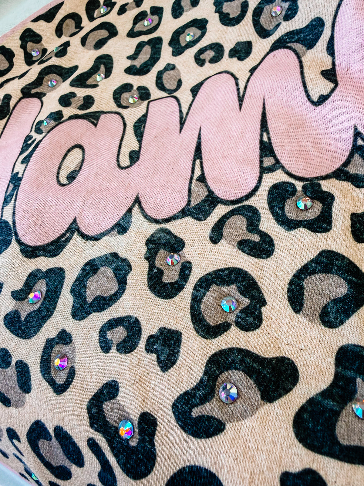Leopard Love Mama Bougie Rhinestone Tee-Tees-Dear Me Southern Boutique, located in DeRidder, Louisiana