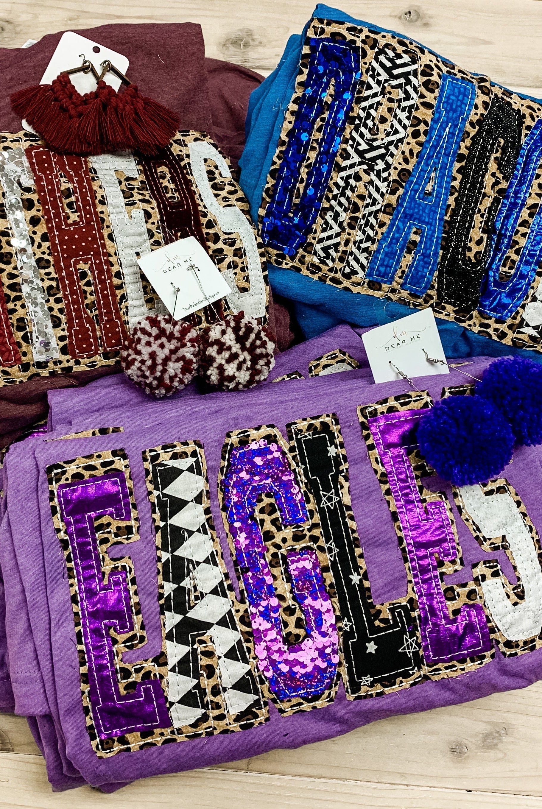 Leopard & Sequin Panthers Spirit Tee-Graphic Tops-Dear Me Southern Boutique, located in DeRidder, Louisiana