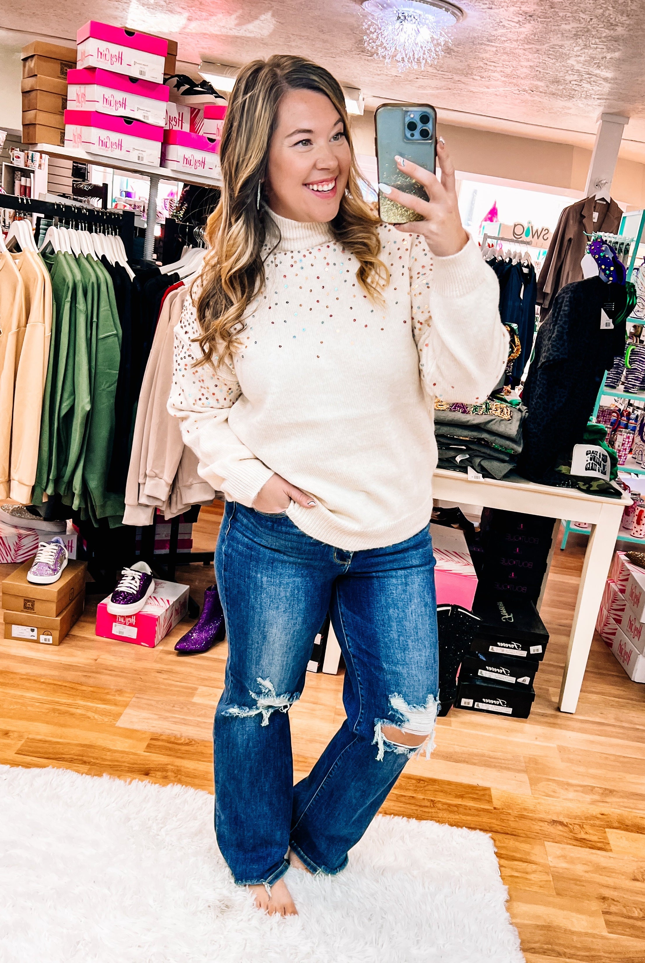 Let 'er Rip Straight Leg Judy Blue Jeans-Jeans-Dear Me Southern Boutique, located in DeRidder, Louisiana