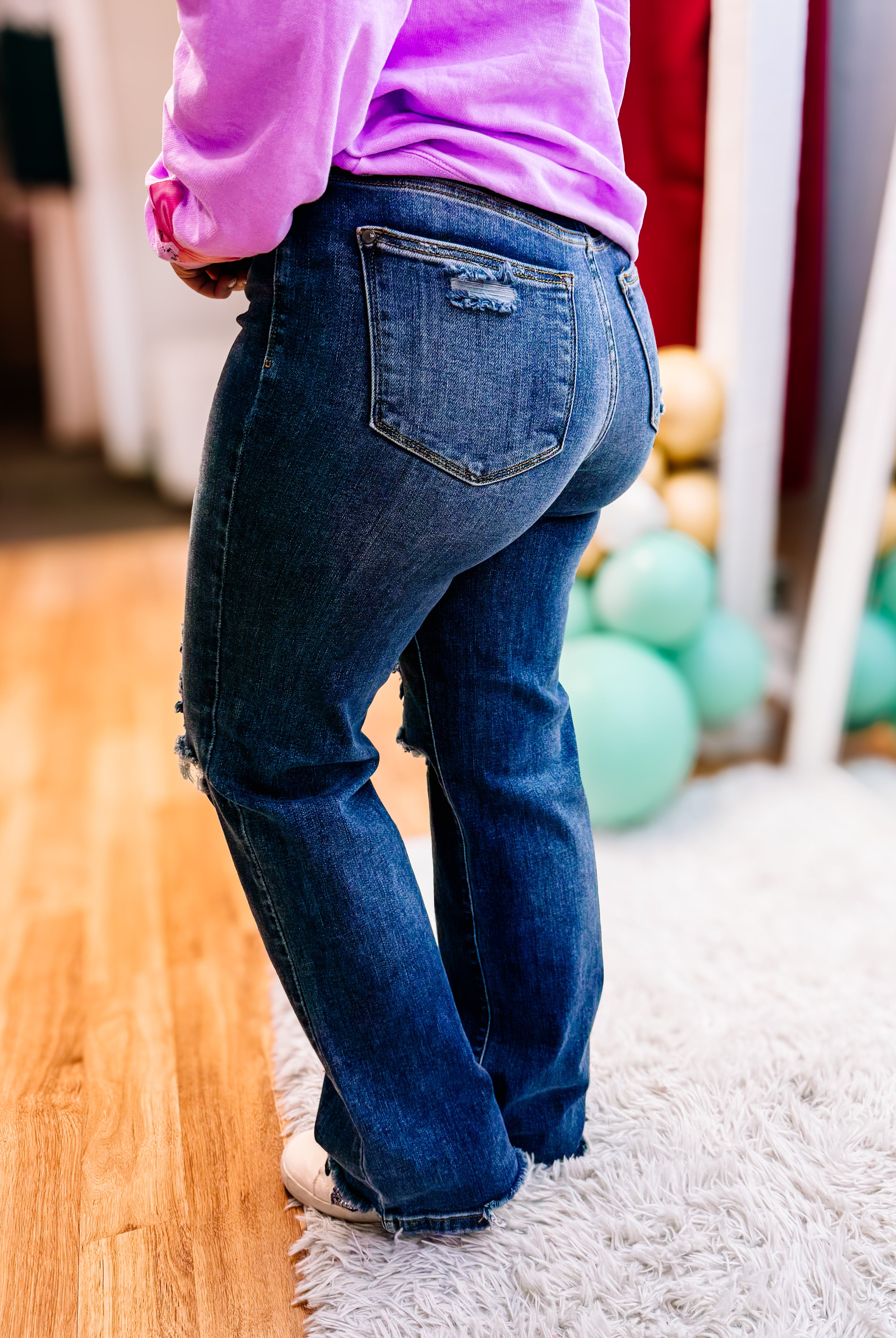 Let 'er Rip Straight Leg Judy Blue Jeans-Jeans-Dear Me Southern Boutique, located in DeRidder, Louisiana