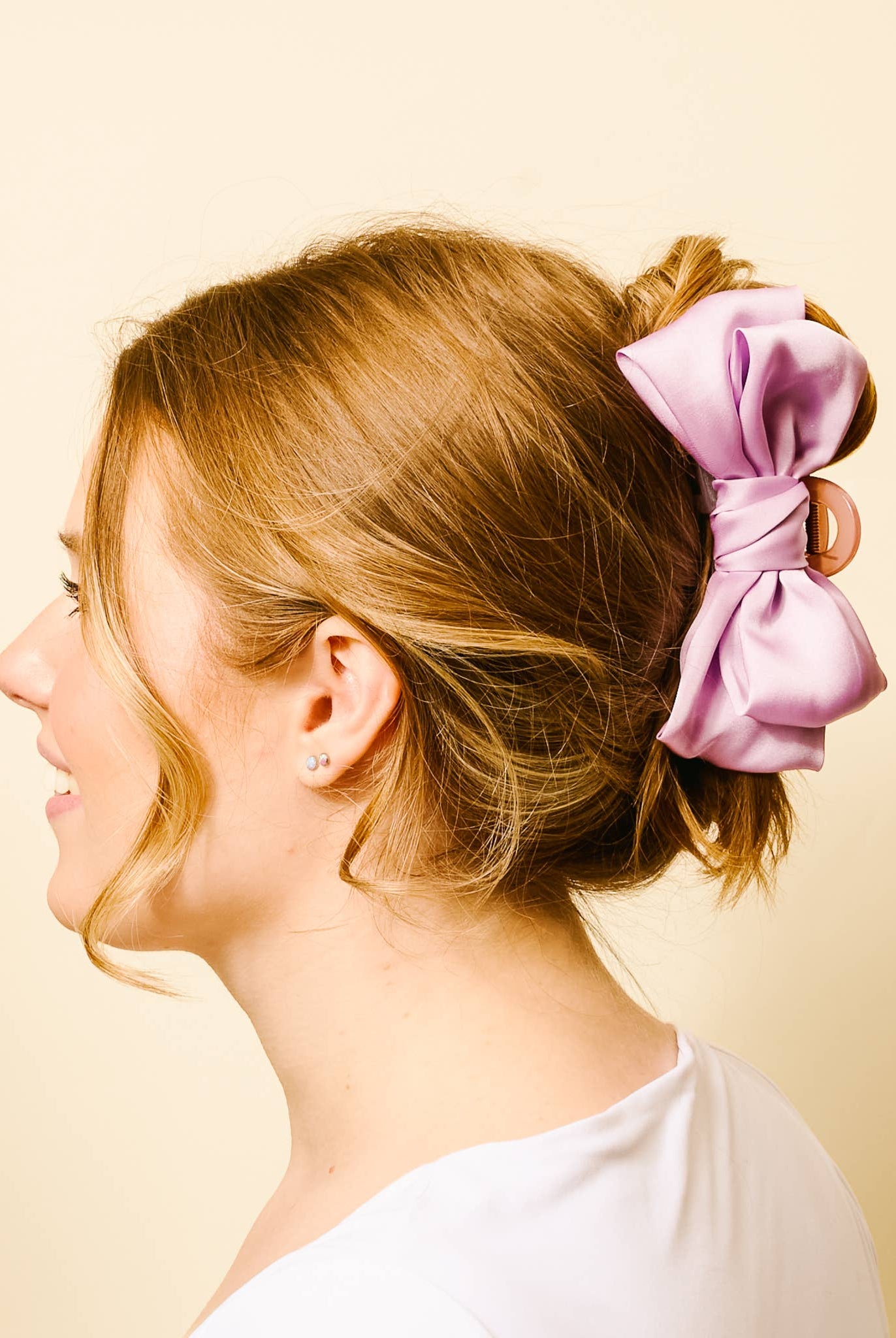 Lilac - Satin Bougie Bow Claw Clip-Hair Clip-Dear Me Southern Boutique, located in DeRidder, Louisiana