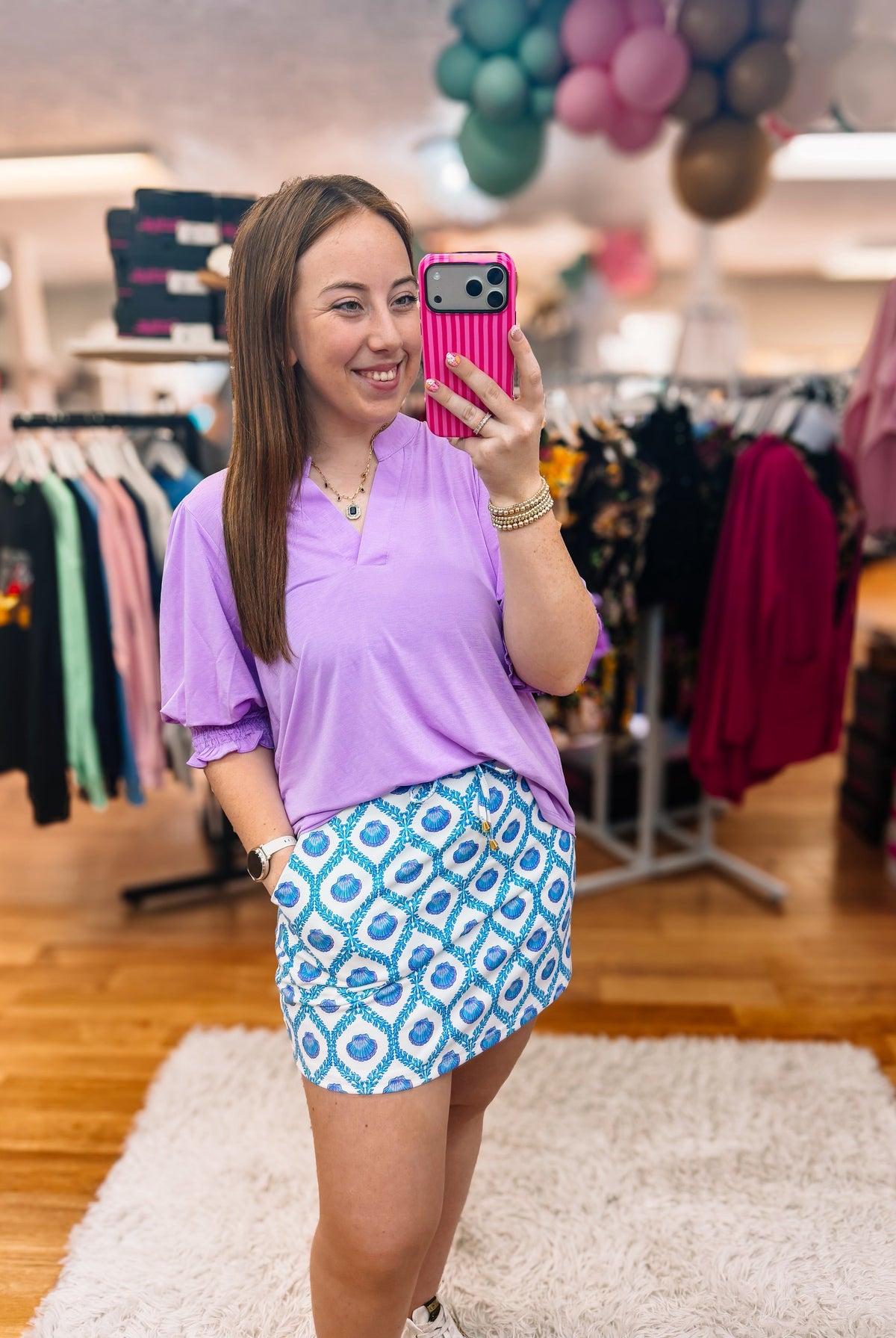 Linley 3/4 Sleeve Top- Orchid-Tops-Dear Me Southern Boutique, located in DeRidder, Louisiana
