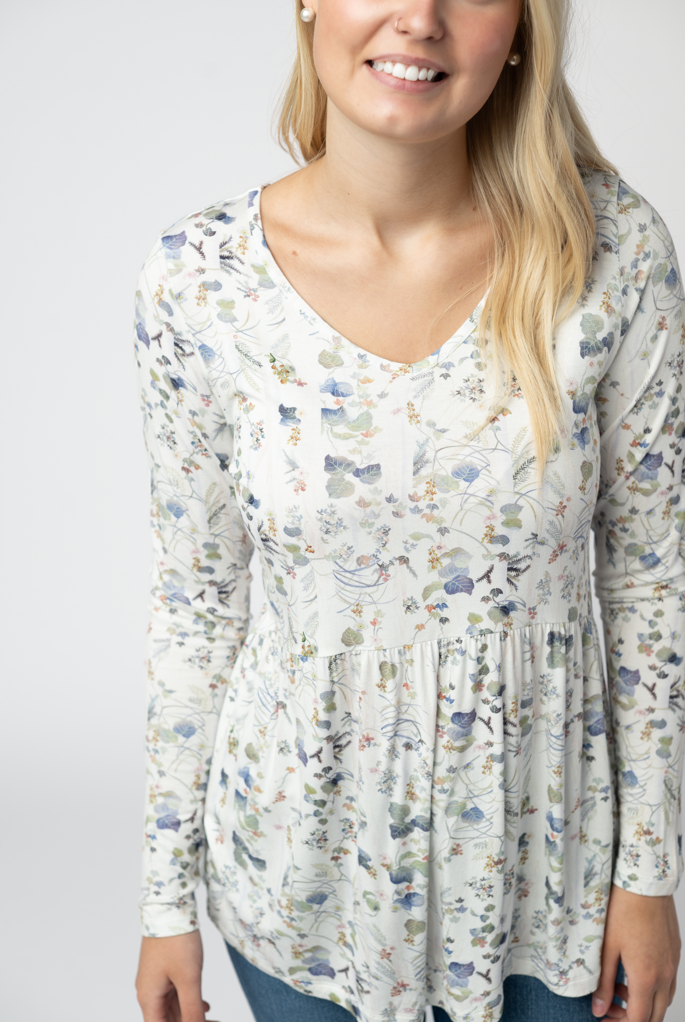 Long Sleeve Sarah Ruffle Top - Olive Meadow-Tops-Dear Me Southern Boutique, located in DeRidder, Louisiana