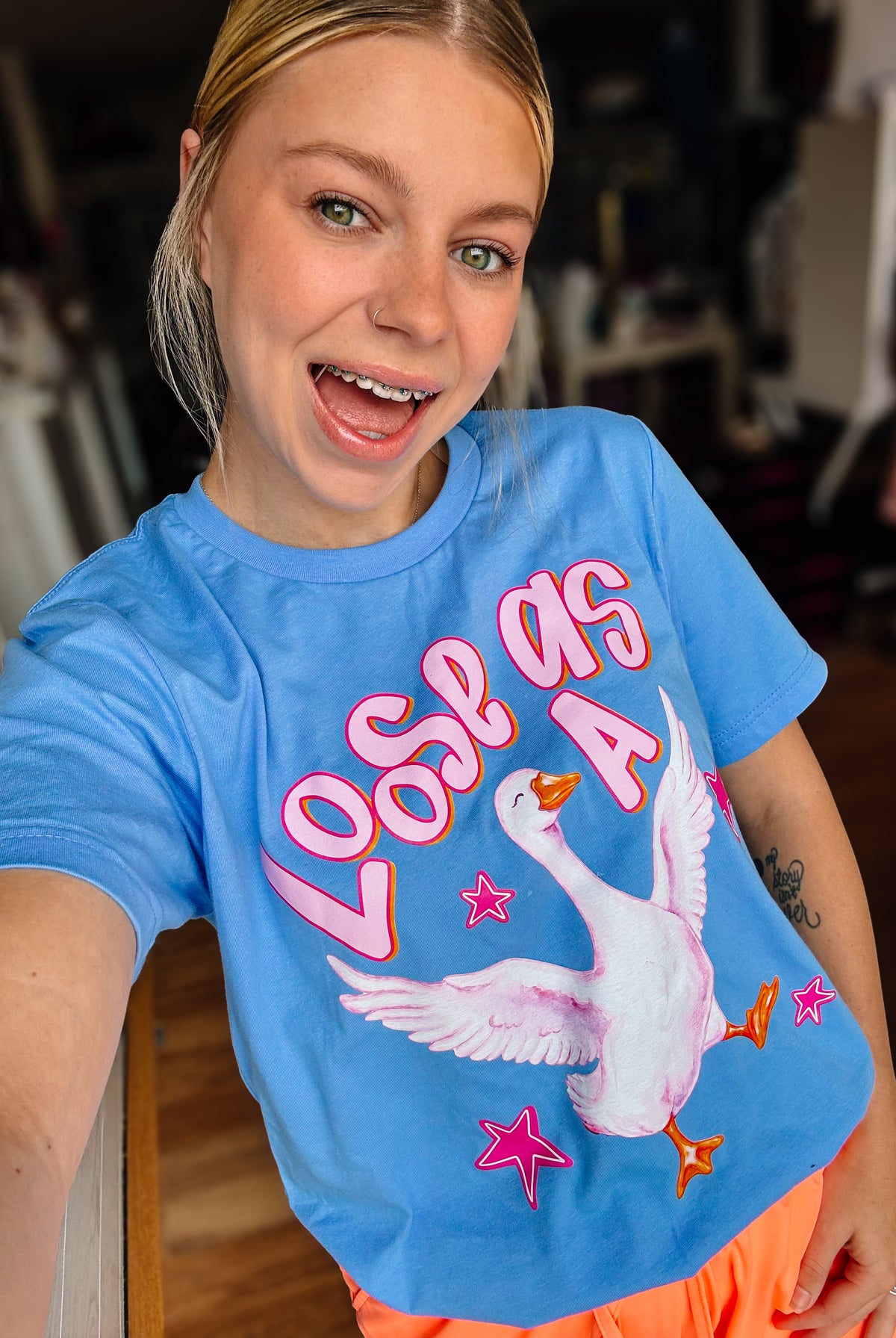 Loose As A Goose Tee-Tees-Dear Me Southern Boutique, located in DeRidder, Louisiana