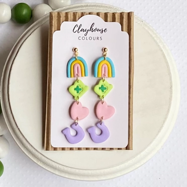 Lucky Charms Clay Earrings-Earrings-Dear Me Southern Boutique, located in DeRidder, Louisiana