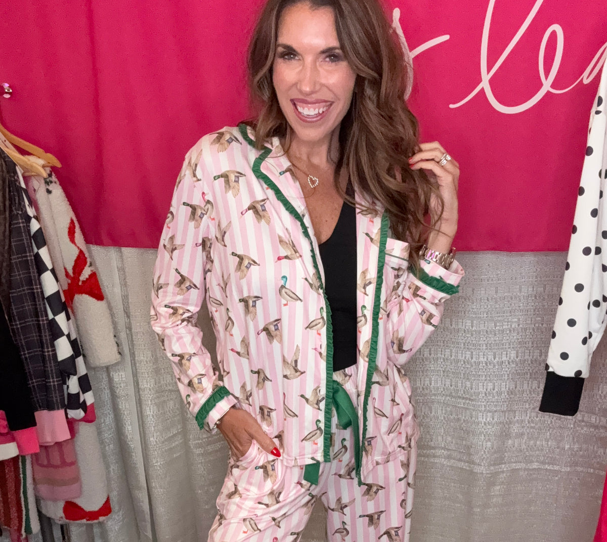 Lucky Duck Ruffle Pajama Set-Presales-Dear Me Southern Boutique, located in DeRidder, Louisiana