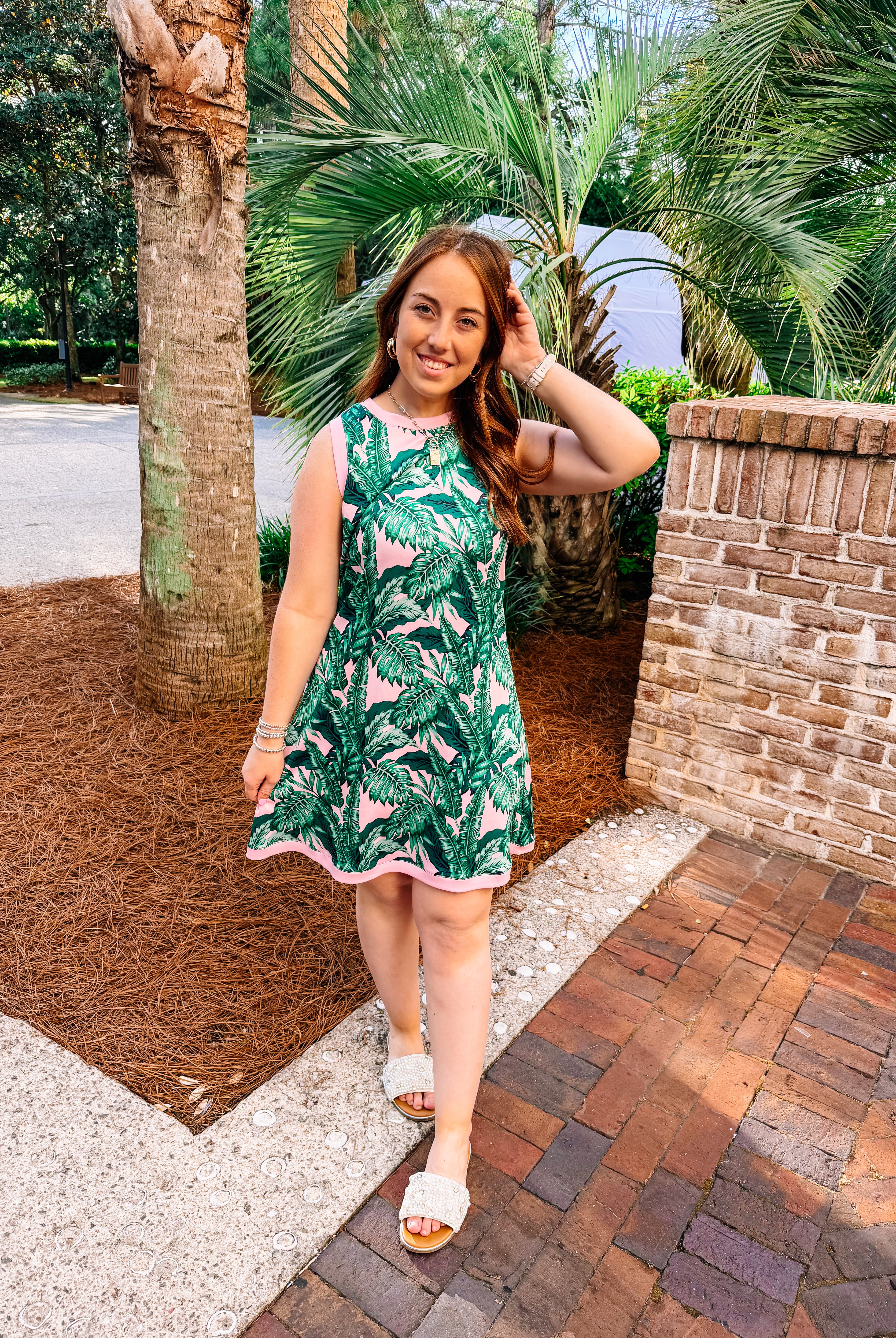 Lucy Scuba Tank Dress - Pink Oasis-Dresses-Dear Me Southern Boutique, located in DeRidder, Louisiana