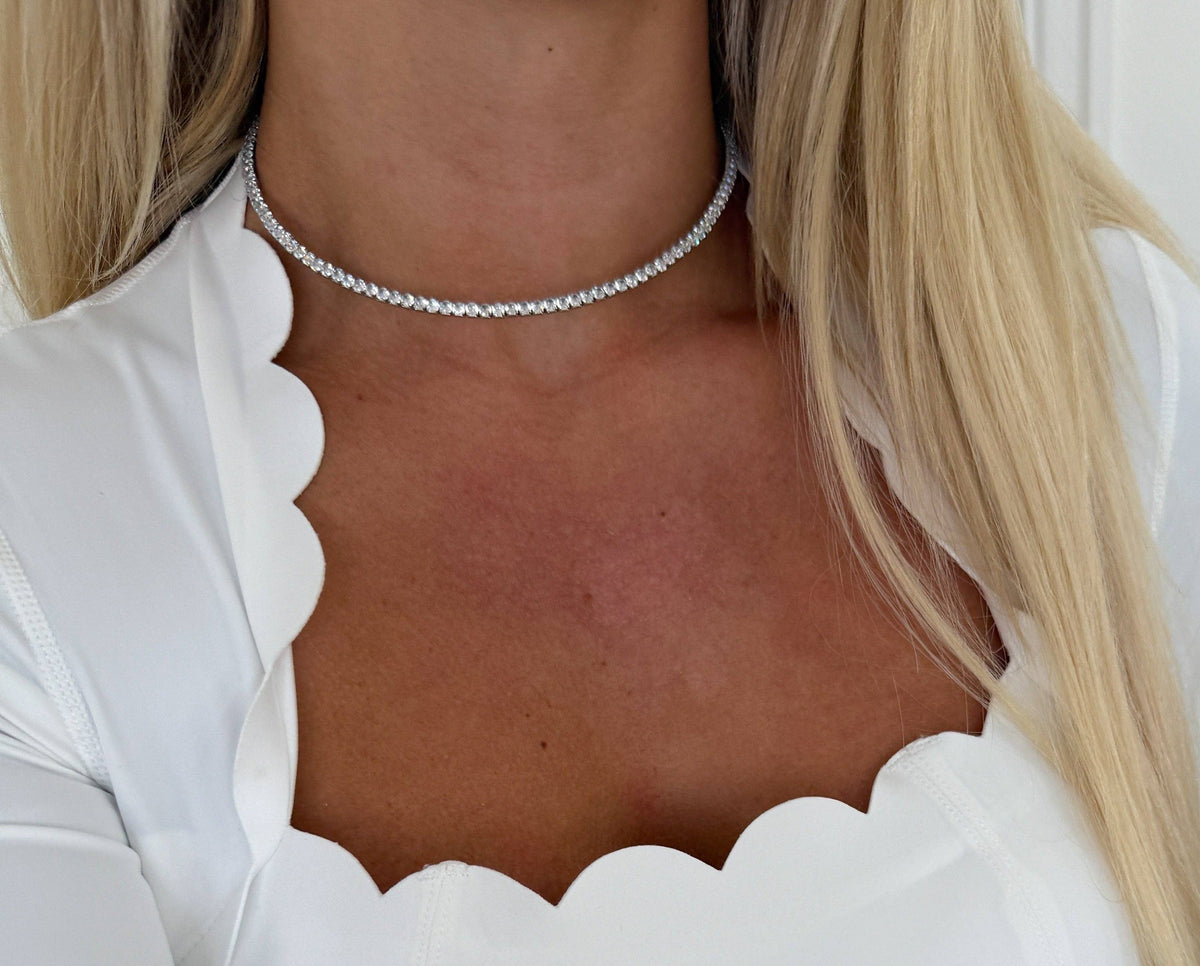 Luxe Flexi Tennis Necklace-Jewelry - Necklaces-Dear Me Southern Boutique, located in DeRidder, Louisiana