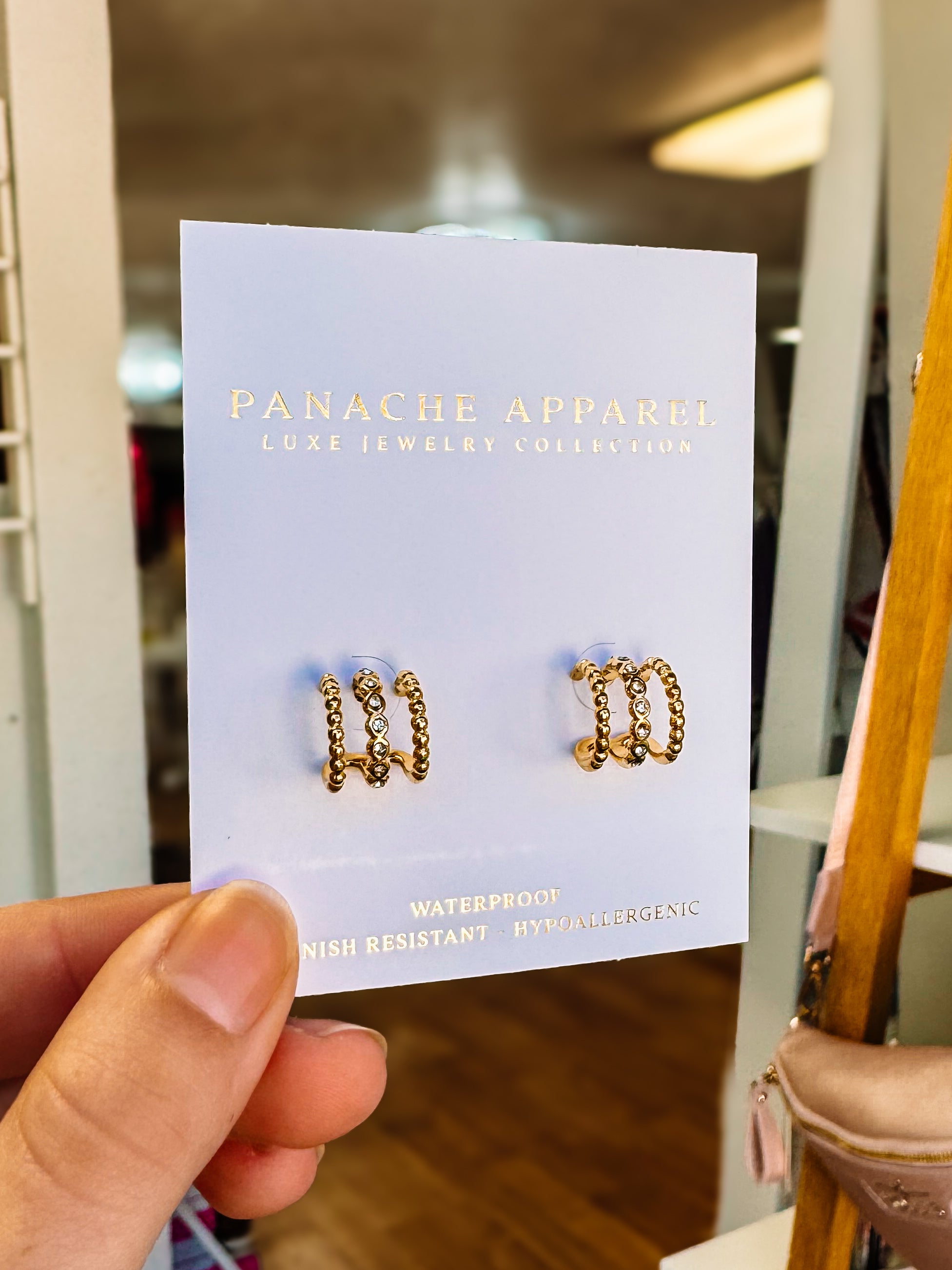 Luxe Gold Tripe Hoop Earrings-Earrings-Dear Me Southern Boutique, located in DeRidder, Louisiana