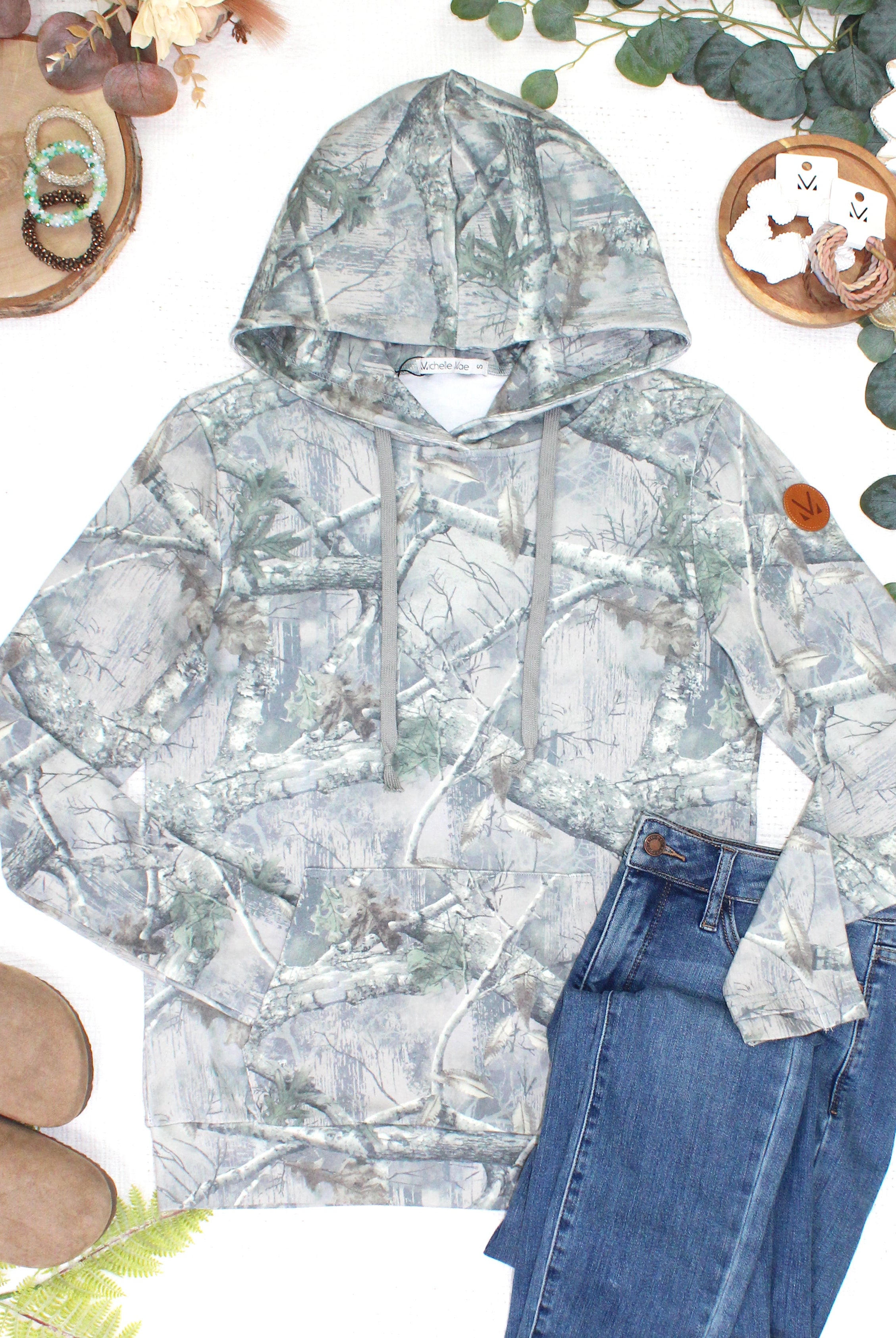 MARKET EXCLUSIVE Hailey Pullover Hoodie - Camo-hoodie-Dear Me Southern Boutique, located in DeRidder, Louisiana