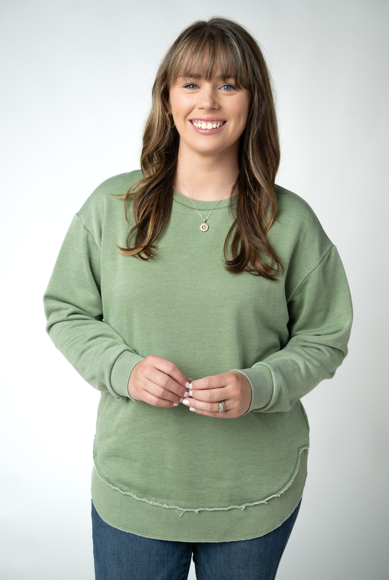MARKET EXCLUSIVE Vintage Wash Pullover - Olive-Pullover-Dear Me Southern Boutique, located in DeRidder, Louisiana