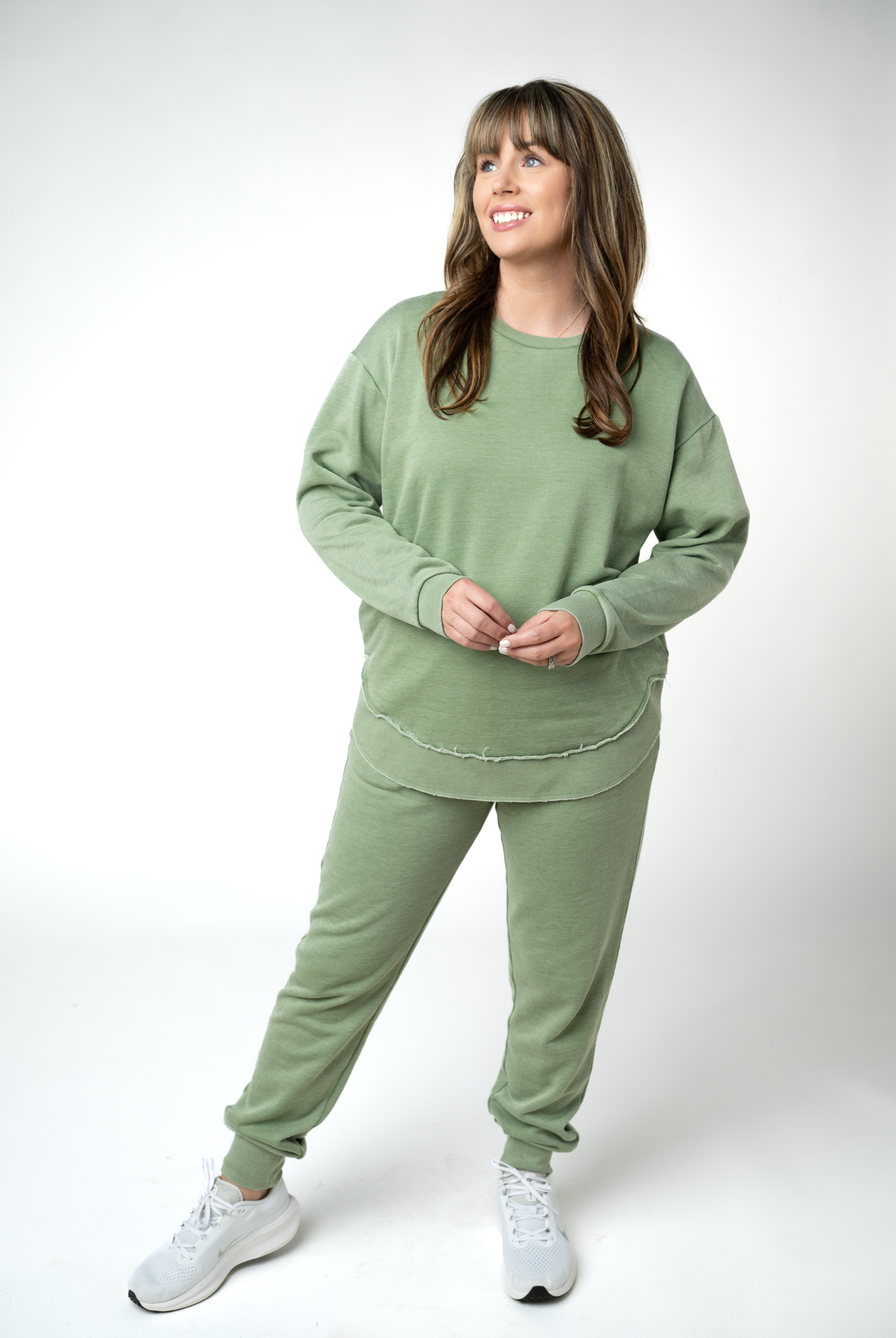 MARKET EXCLUSIVE Vintage Wash Pullover - Olive-Pullover-Dear Me Southern Boutique, located in DeRidder, Louisiana