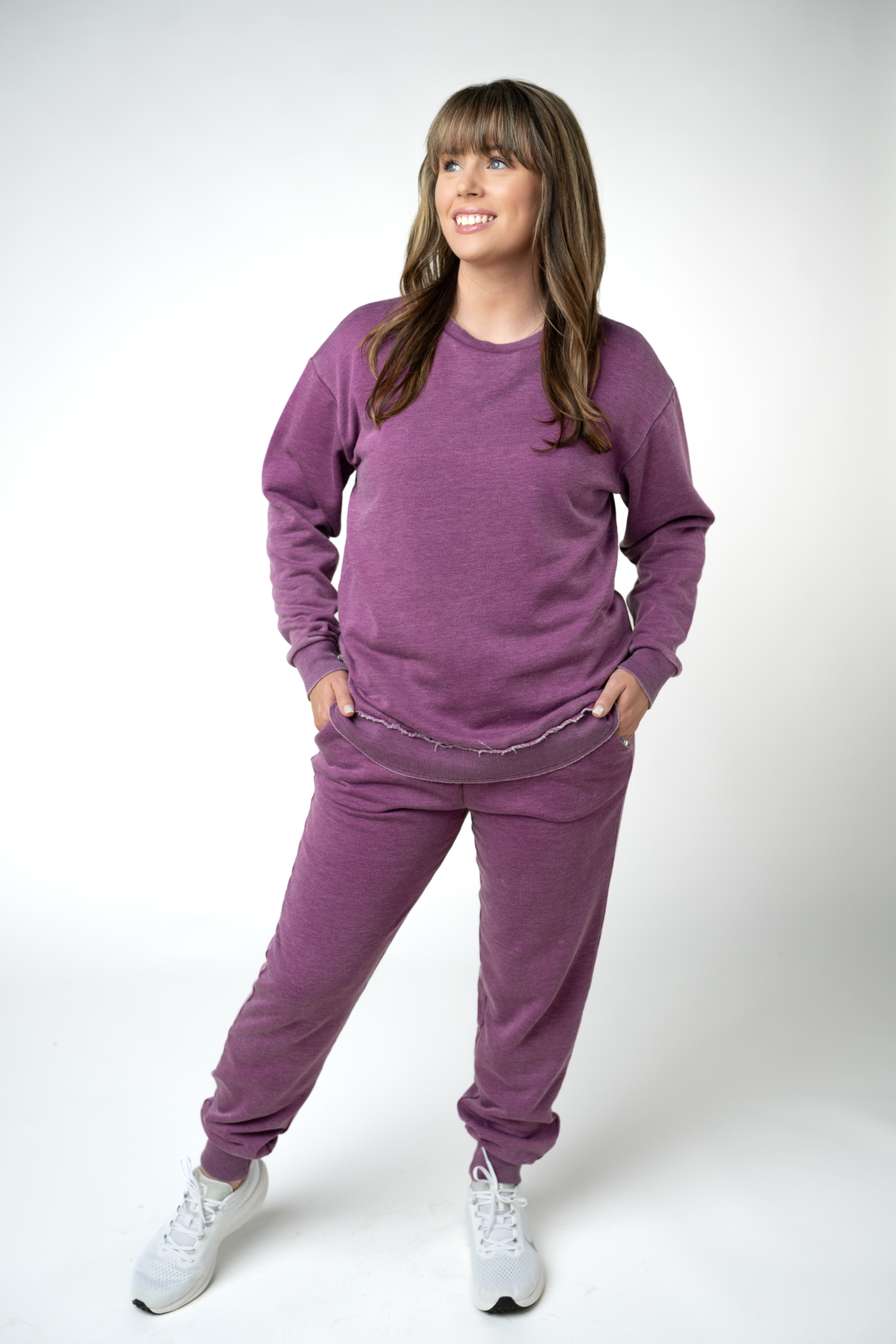 MARKET EXCLUSIVE Vintage Wash Pullover - Purple-Pullover-Dear Me Southern Boutique, located in DeRidder, Louisiana
