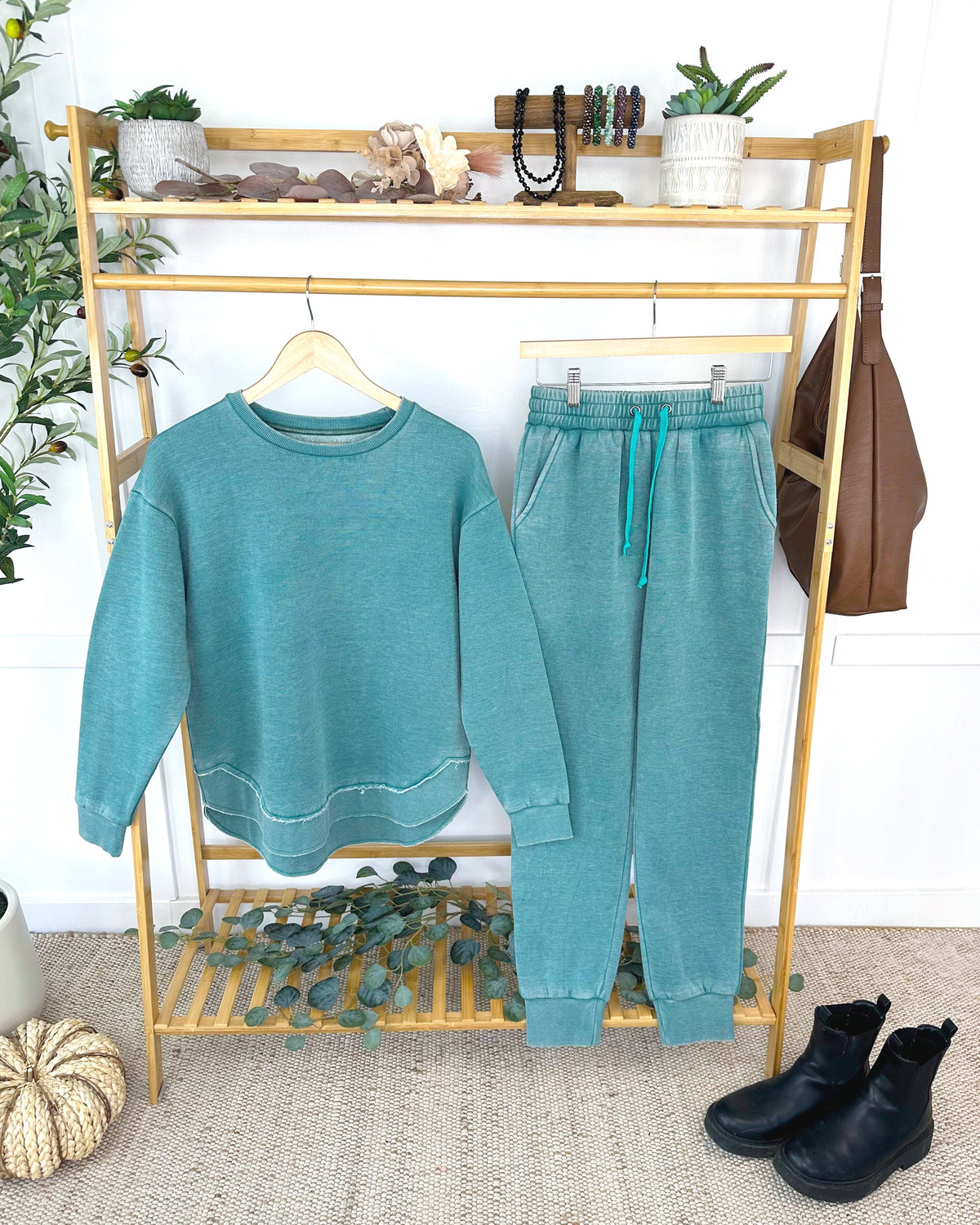 MARKET EXCLUSIVE Vintage Wash Pullover - Teal-Presales-Dear Me Southern Boutique, located in DeRidder, Louisiana