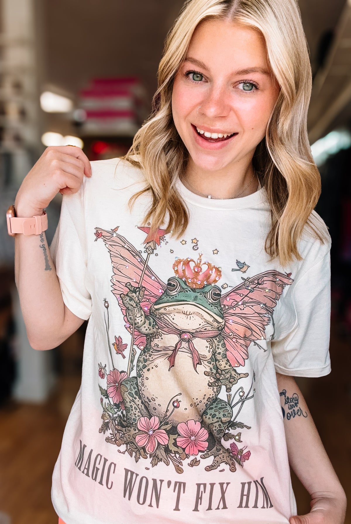 Magic Won’t Fix Him Bougie Rhinestone Tee-Tees-Dear Me Southern Boutique, located in DeRidder, Louisiana