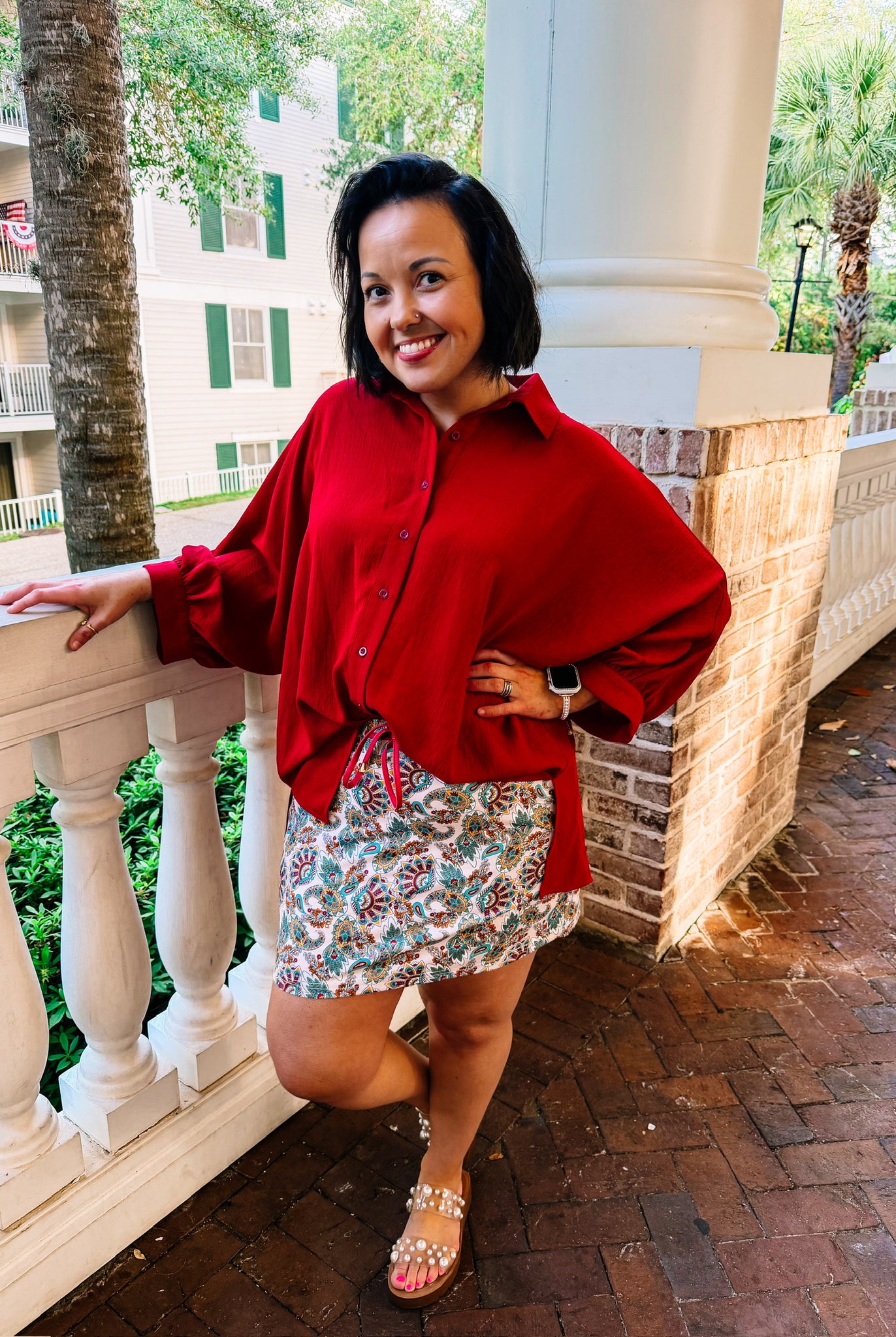 Magnolia Paisley Everyday Skort-Skort-Dear Me Southern Boutique, located in DeRidder, Louisiana