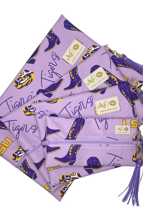 Makeup Junkie Bags - LSU Boots-Bags/Purses-Dear Me Southern Boutique, located in DeRidder, Louisiana