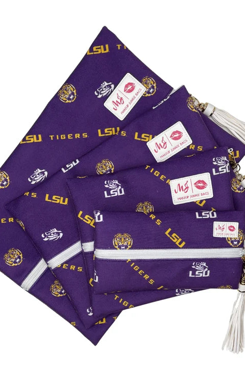 Makeup Junkie Bags - LSU Geaux Tigers!-Bags/Purses-Dear Me Southern Boutique, located in DeRidder, Louisiana
