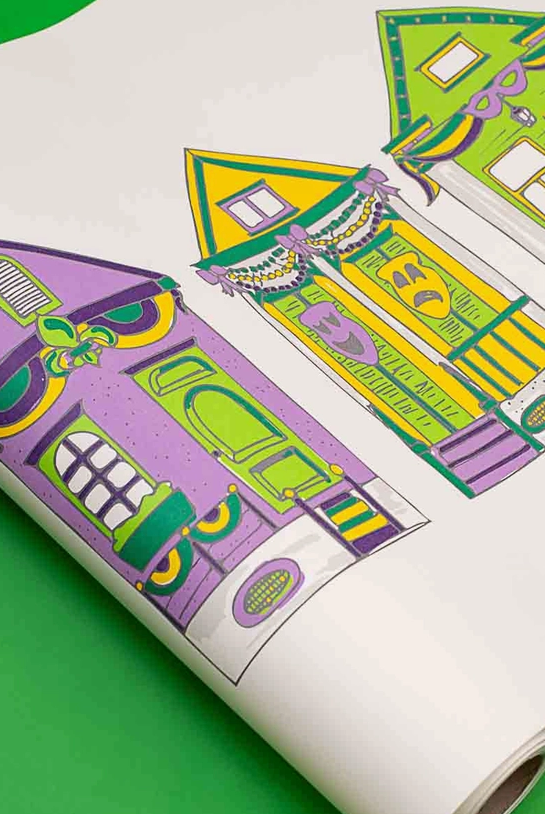 Mardi Gras Houses Paper Table Runner-Home Decor-Dear Me Southern Boutique, located in DeRidder, Louisiana